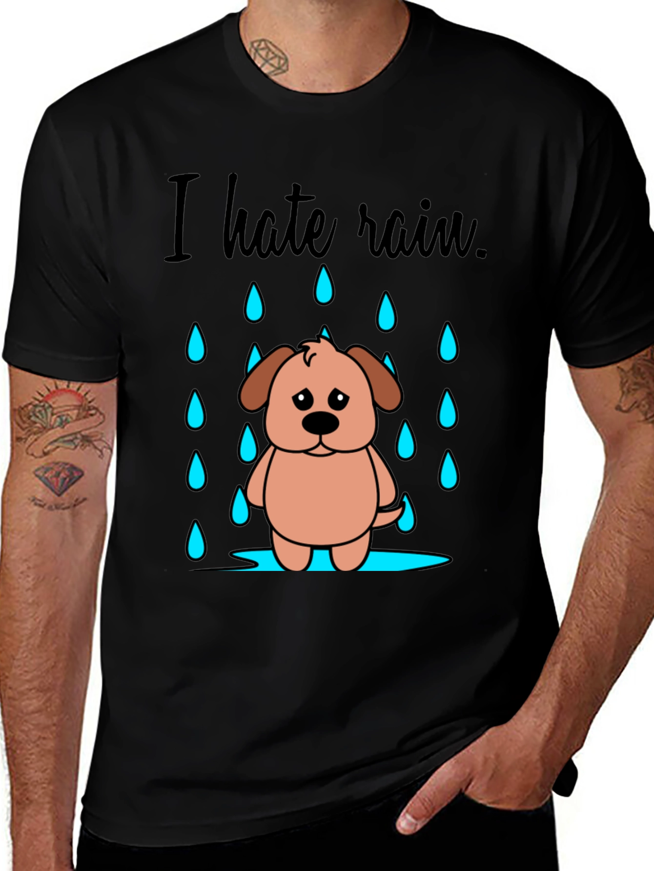 I Hate Rain Dog Graphic Novelty T-Shirt
