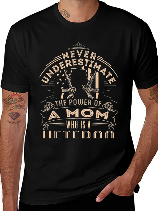 Never Underestimate Veteran Mom T-Shirt