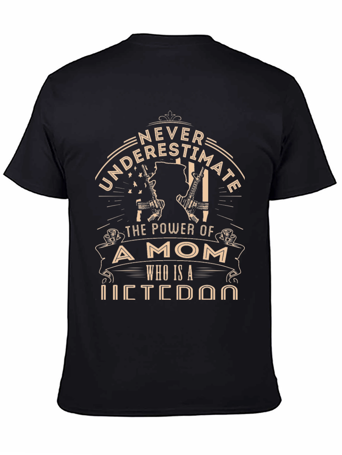 Never Underestimate Veteran Mom T-Shirt