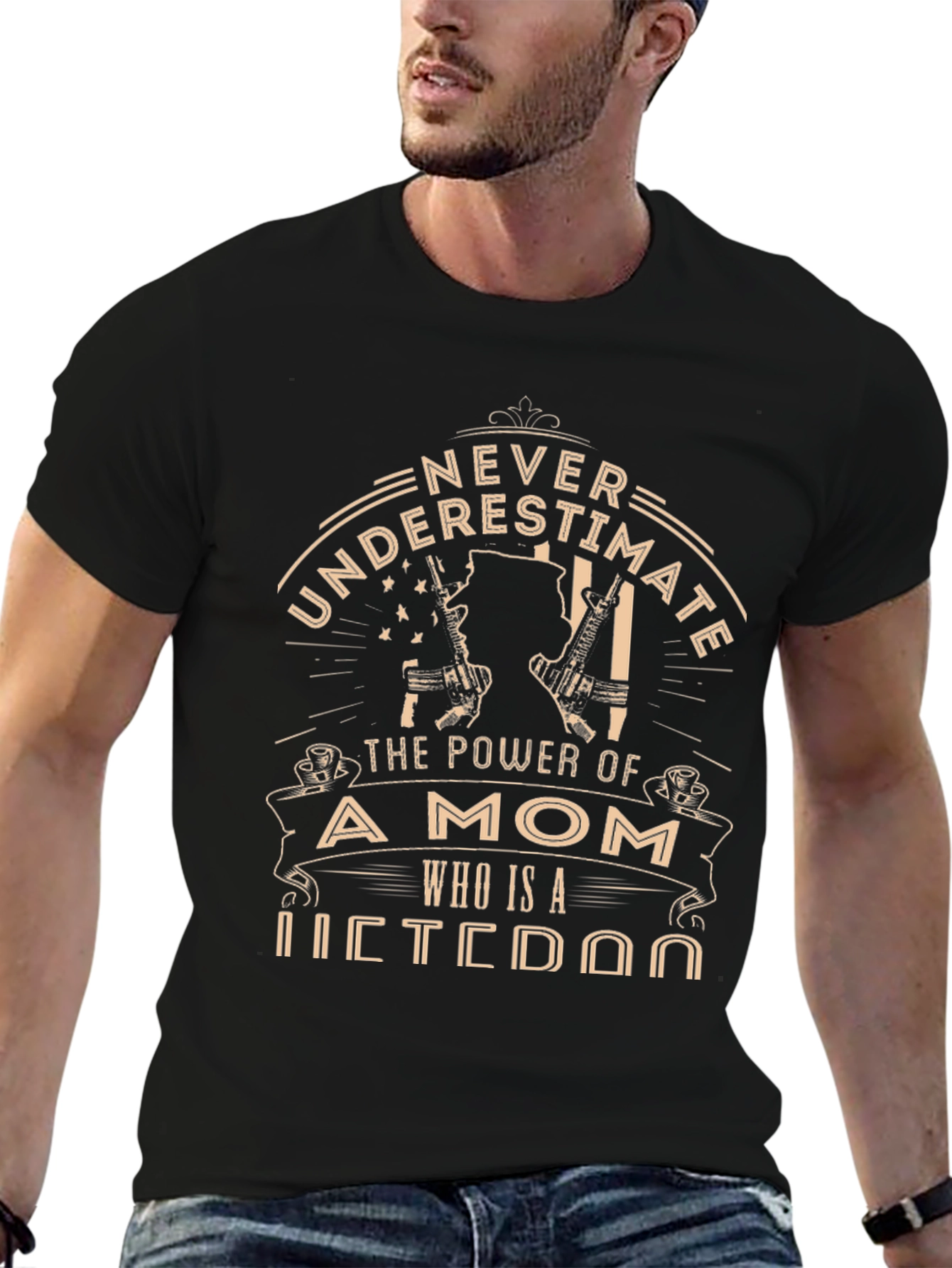 Never Underestimate Veteran Mom T-Shirt