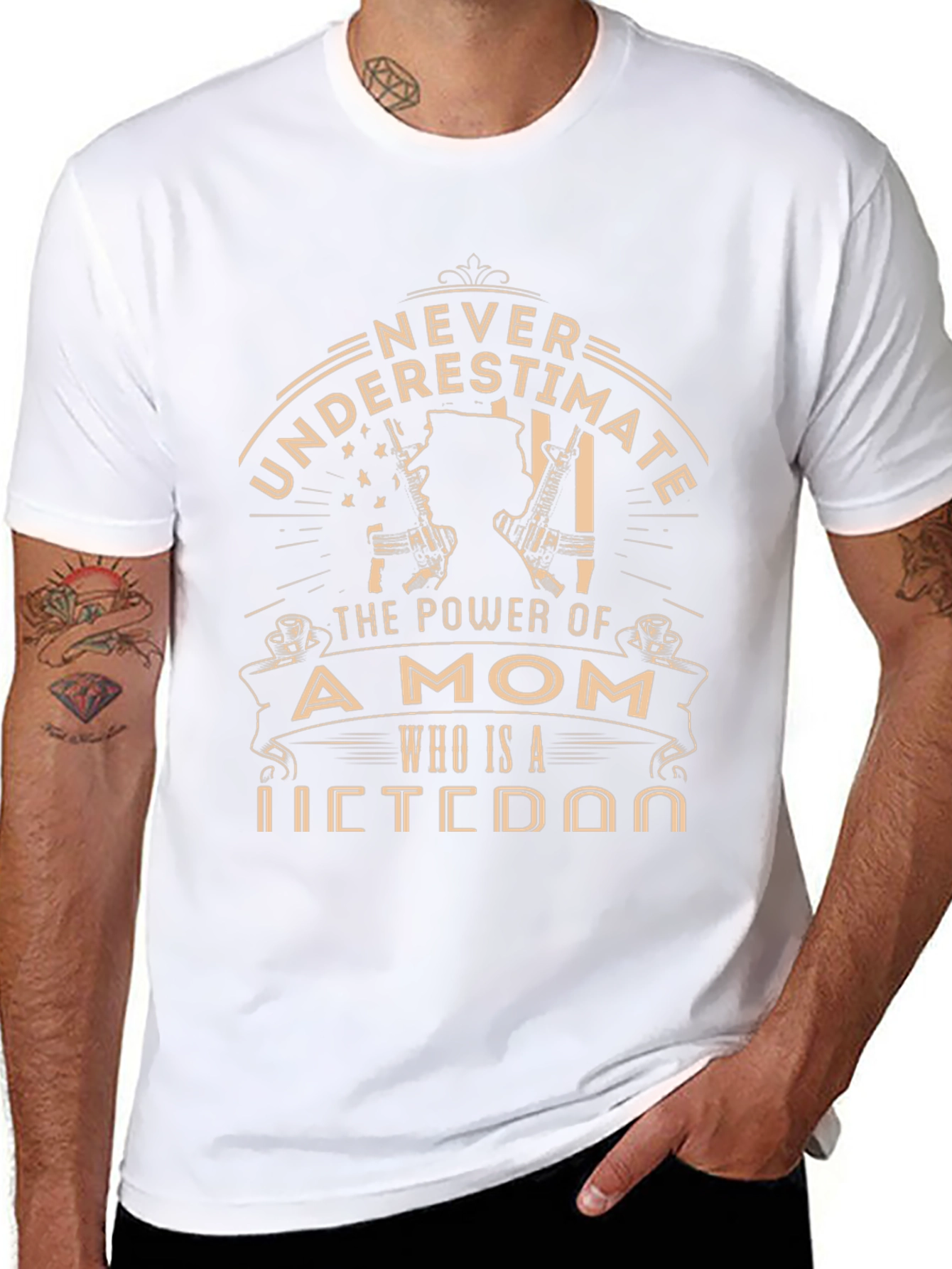 Never Underestimate Veteran Mom T-Shirt