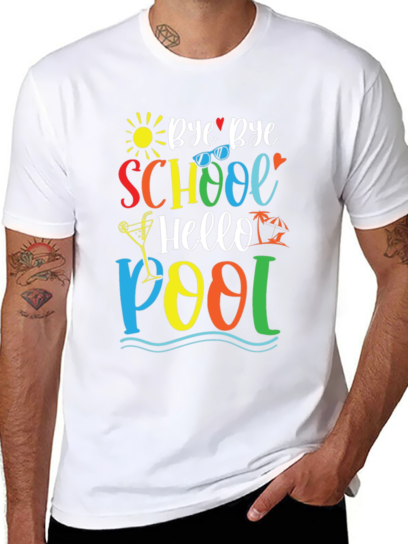 Bye Bye School Hello Pool Graphic Tee