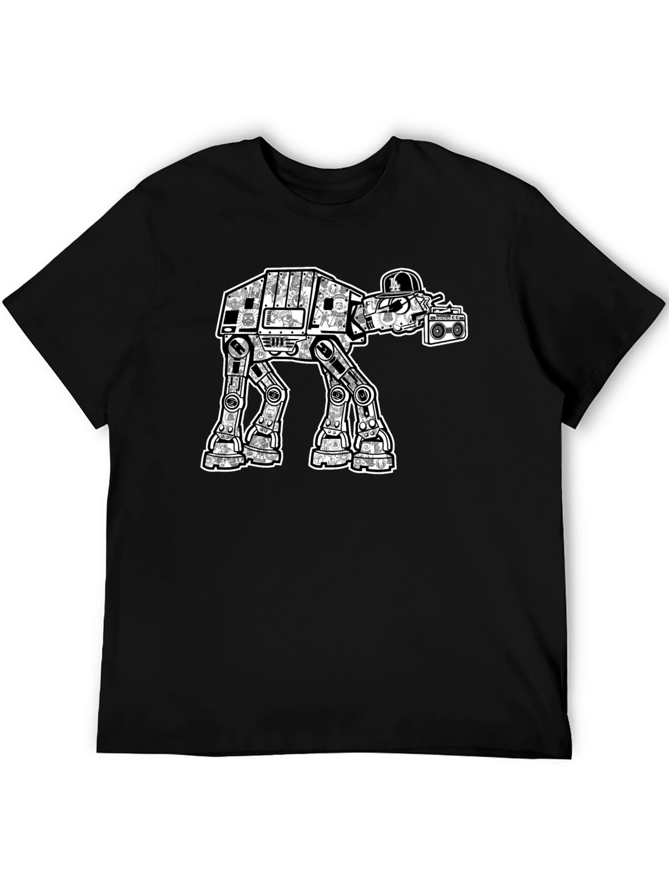 Star Wars AT-AT Walker Boombox Black T-Shirt
