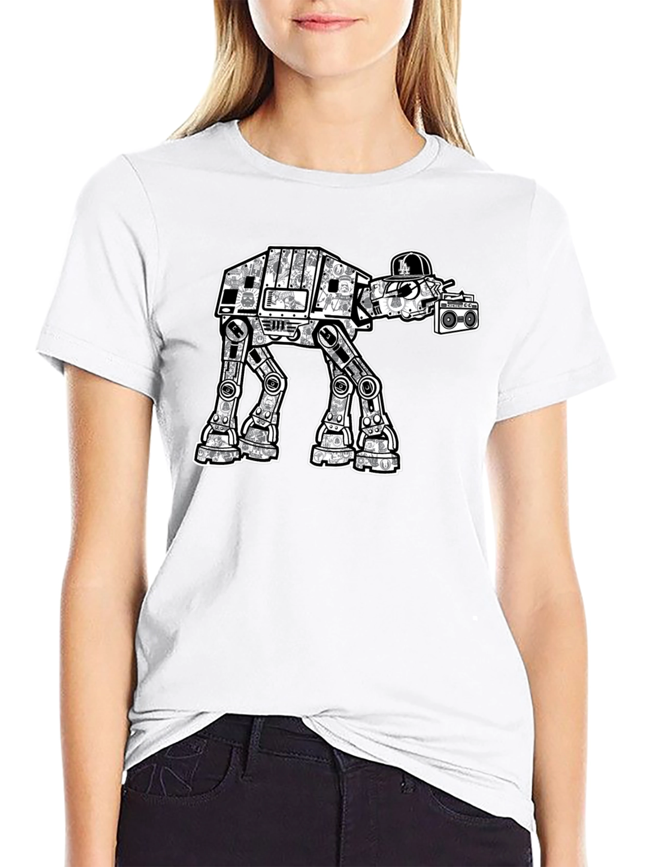 Star Wars AT-AT Walker Boombox Black T-Shirt