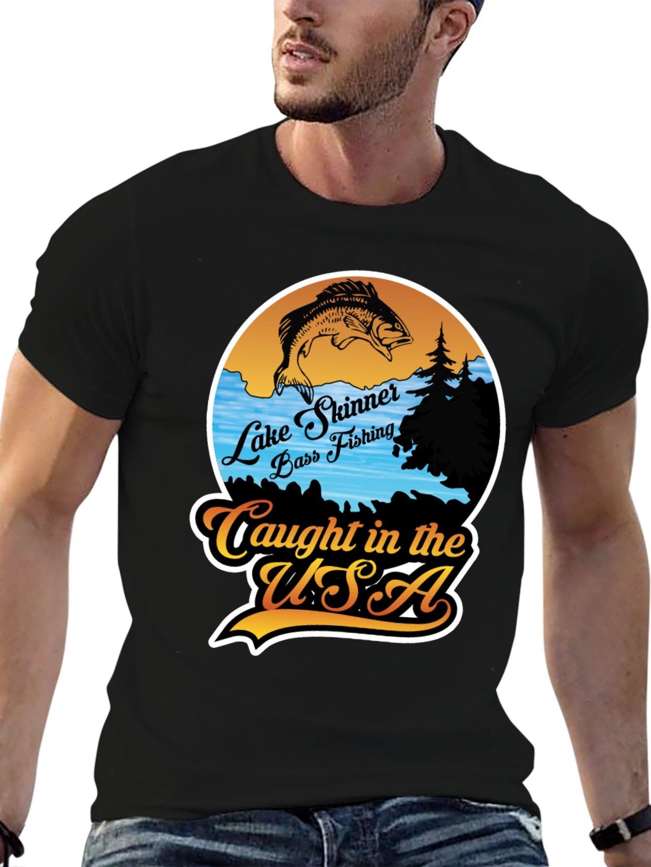 Lake Skinner Fishing Graphic T-Shirt