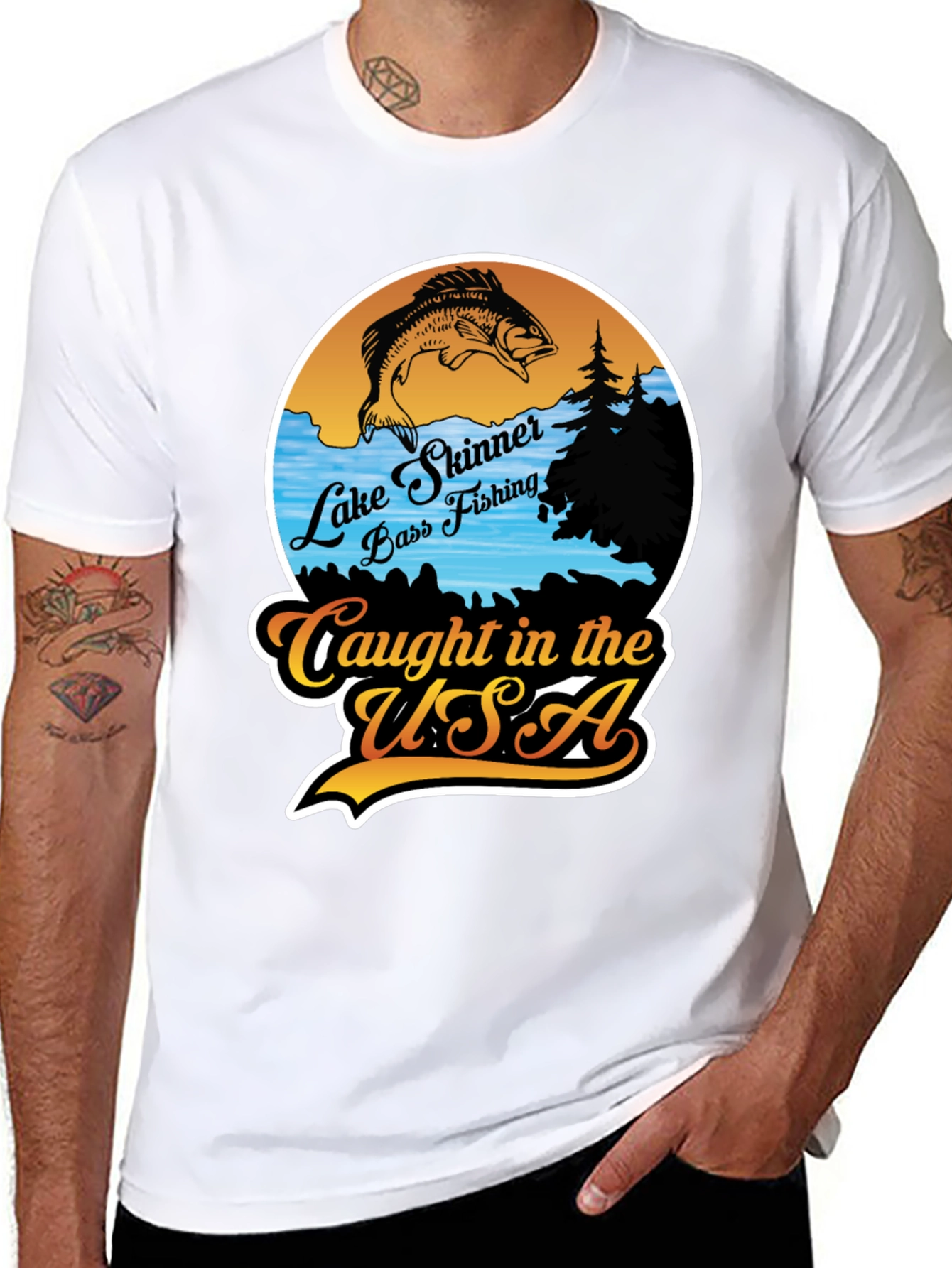 Lake Skinner Fishing Graphic T-Shirt