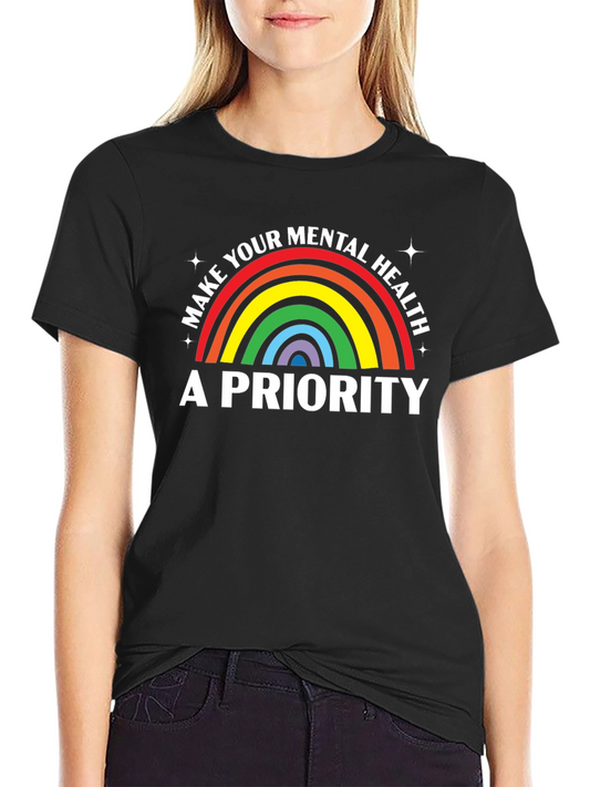Mental Health Rainbow Graphic Tee