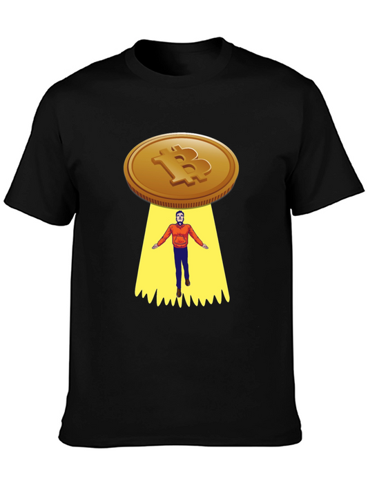 Bitcoin UFO Abduction Graphic T-Shirt