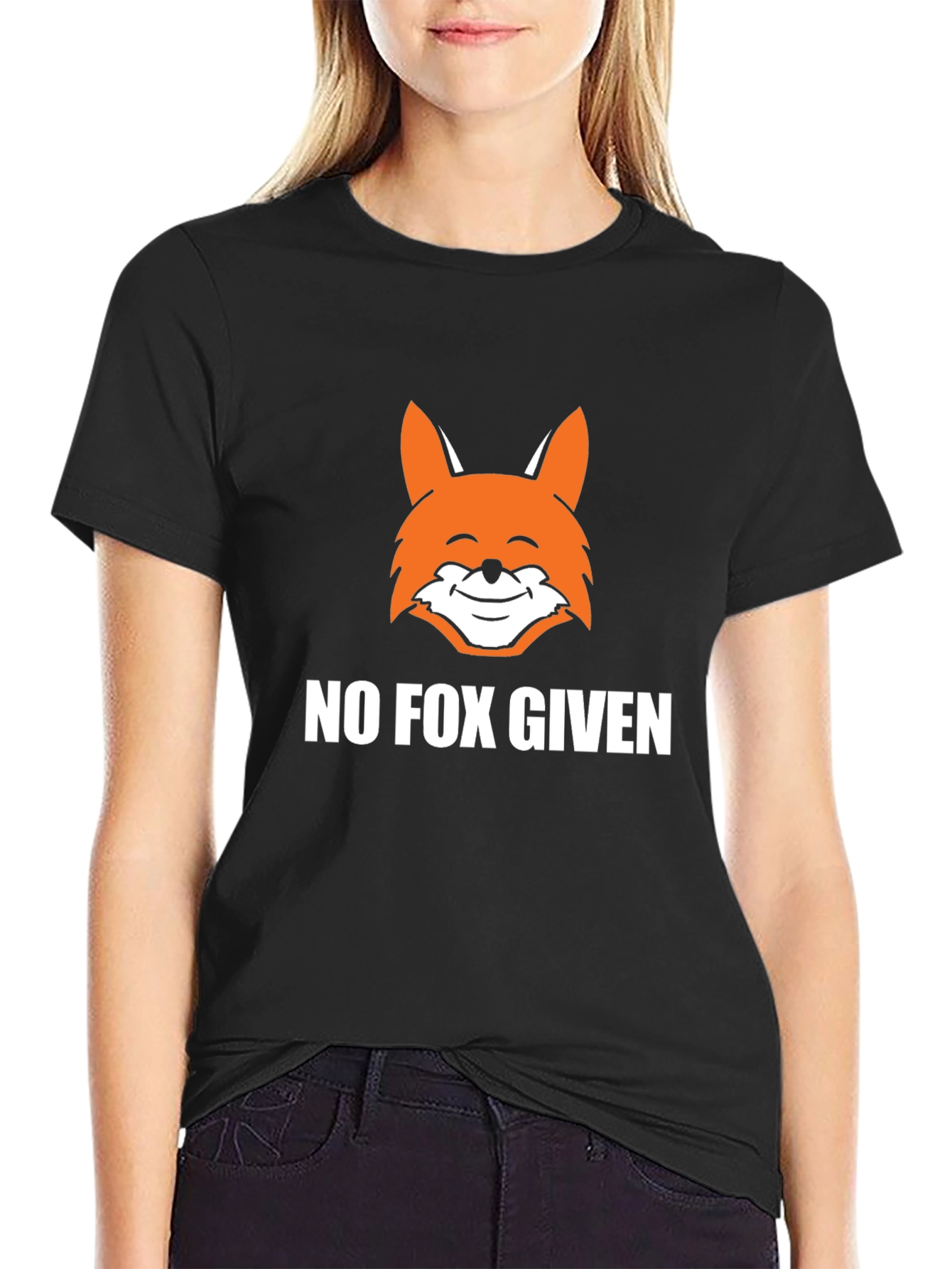 No Fox Given T-Shirt - Black Cotton Graphic Tee