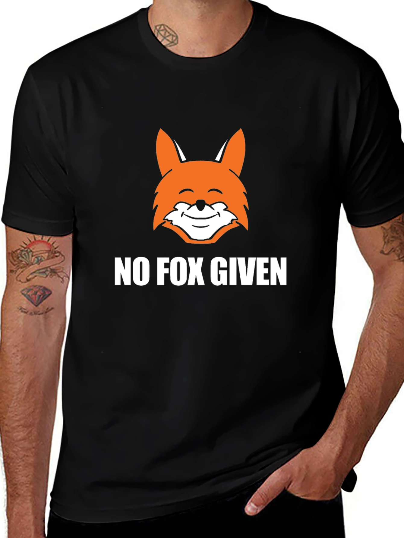 No Fox Given T-Shirt - Black Cotton Graphic Tee