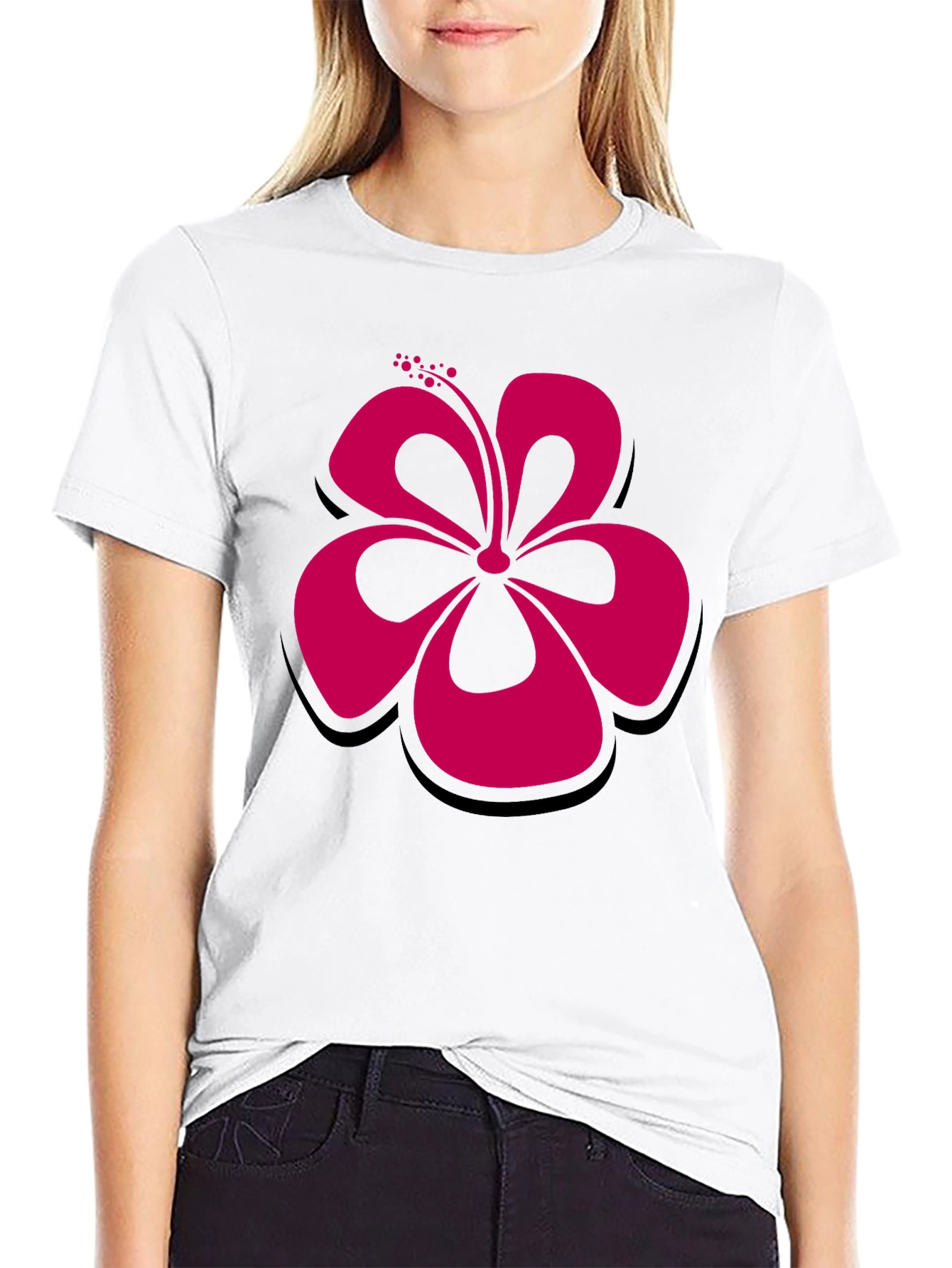 Hibiscus Flower Graphic Tee - Stylish Casual Wear