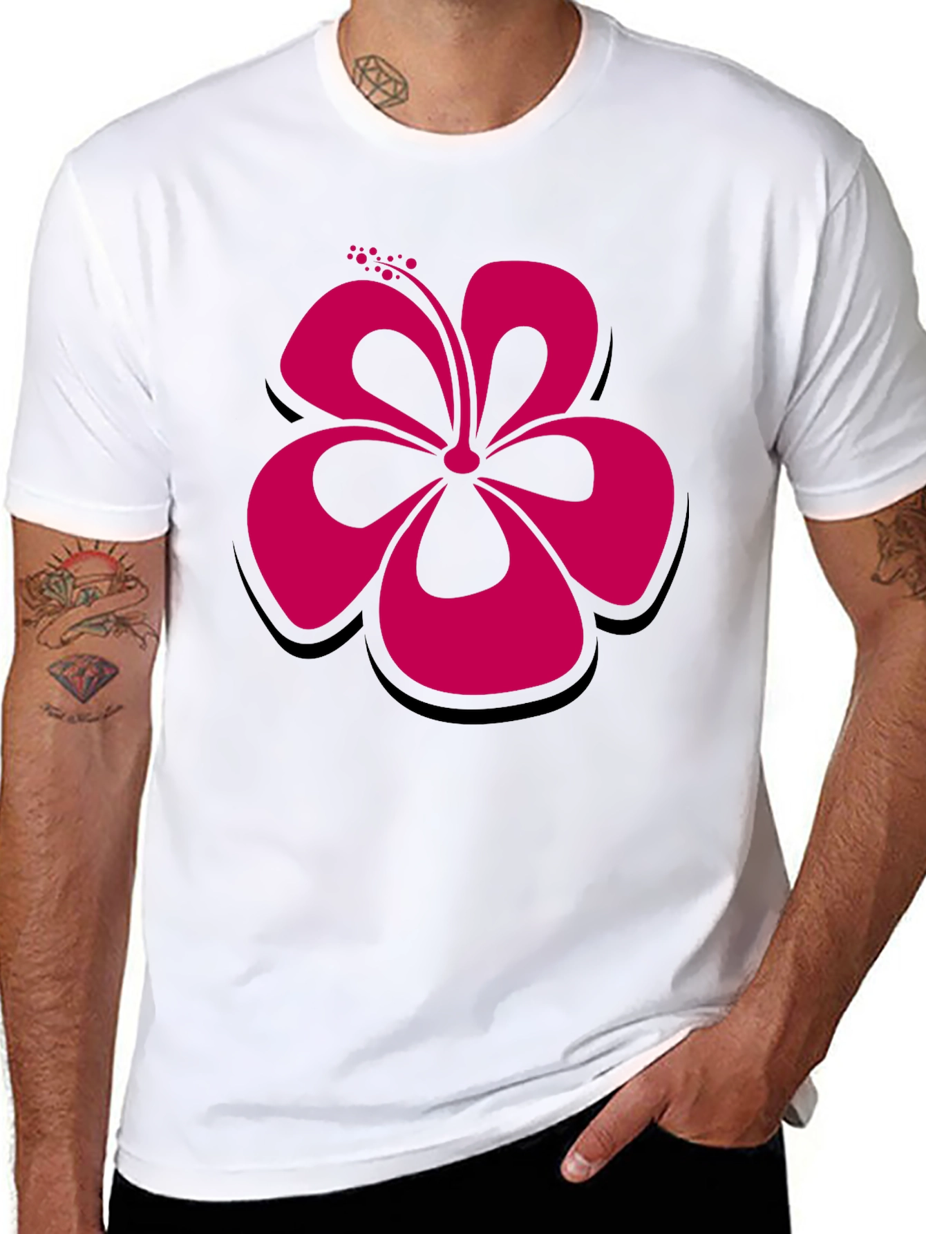 Hibiscus Flower Graphic Tee - Stylish Casual Wear