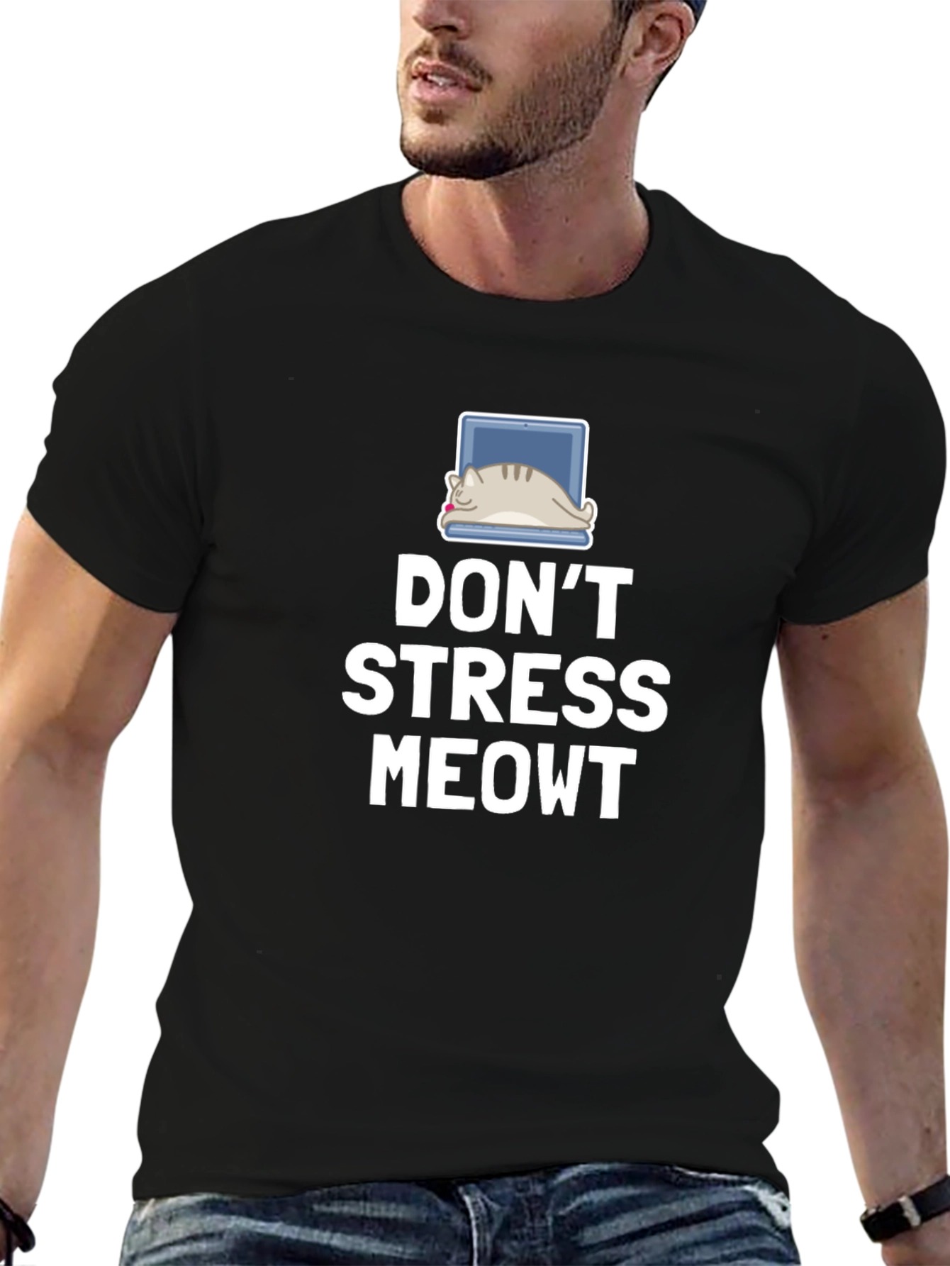 Dont Stress Meowt Cat Laptop T-Shirt