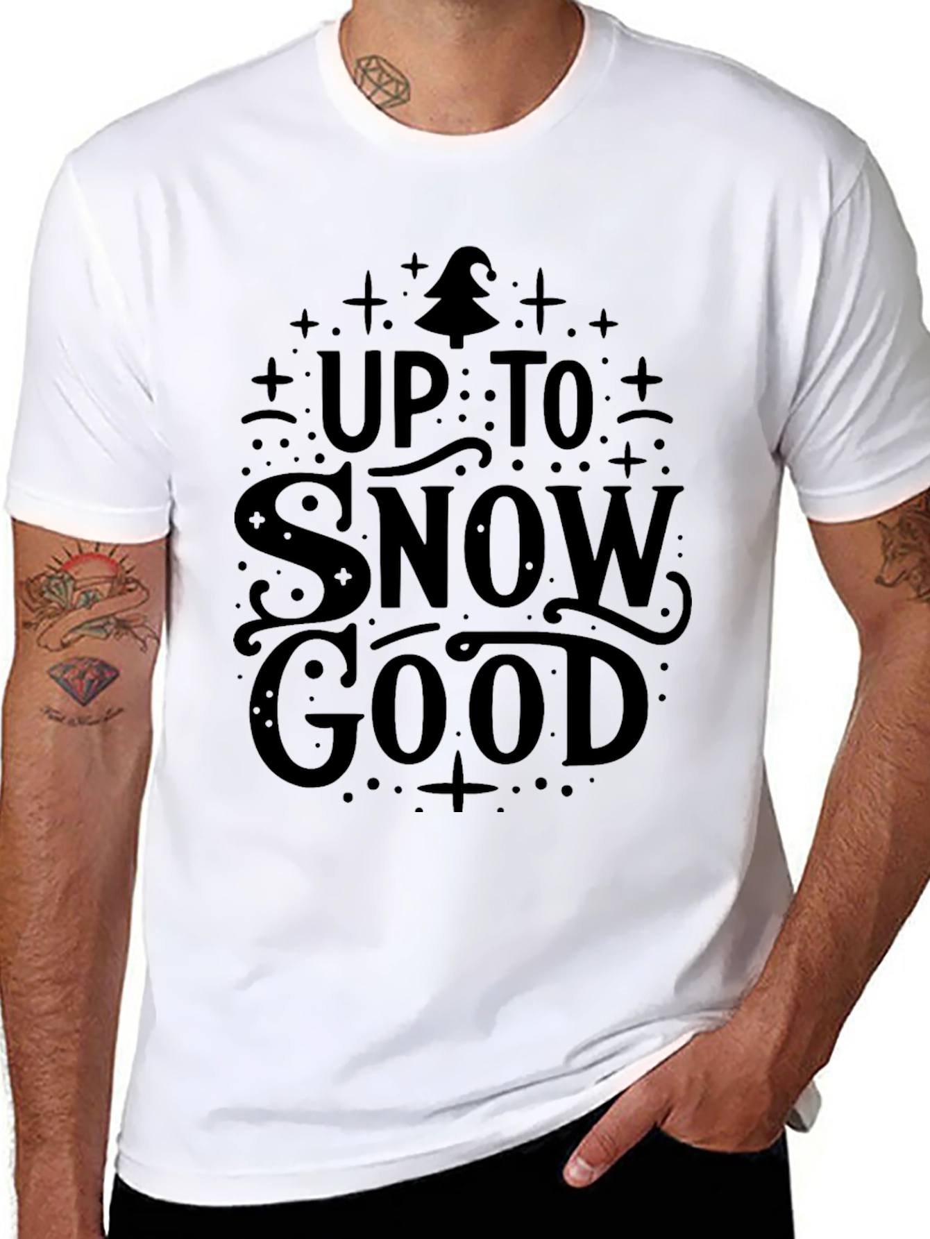 Up To Snow Good Black Graphic Tee