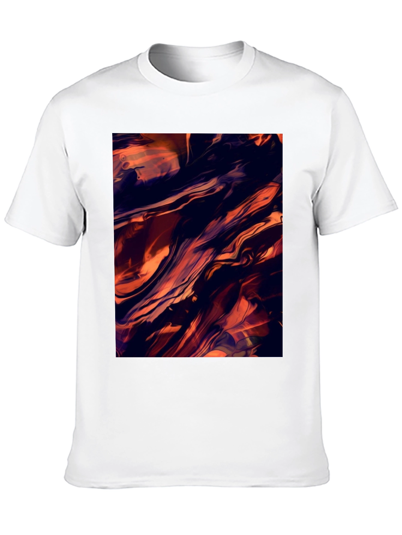 Abstract Swirl Graphic Black T-Shirt