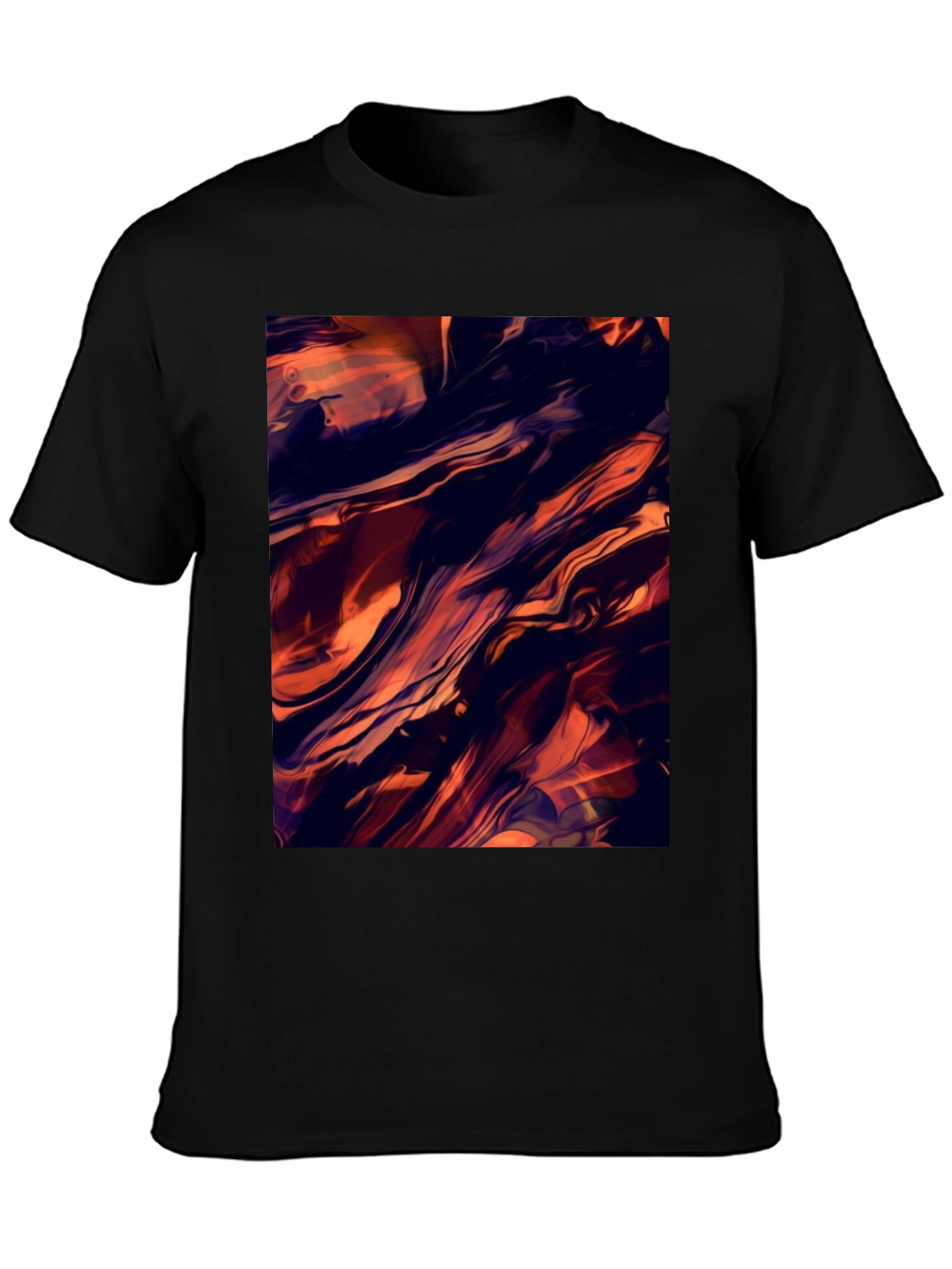 Abstract Swirl Graphic Black T-Shirt