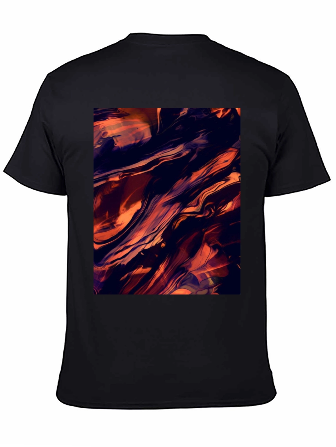 Abstract Swirl Graphic Black T-Shirt