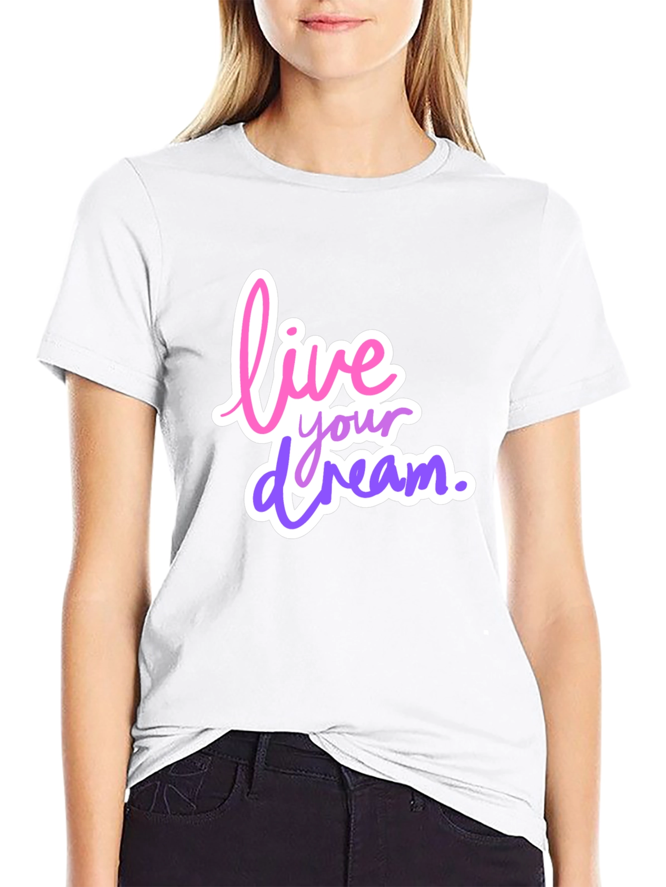Live Your Dream Graphic Tee - Trendy Black T-Shirt