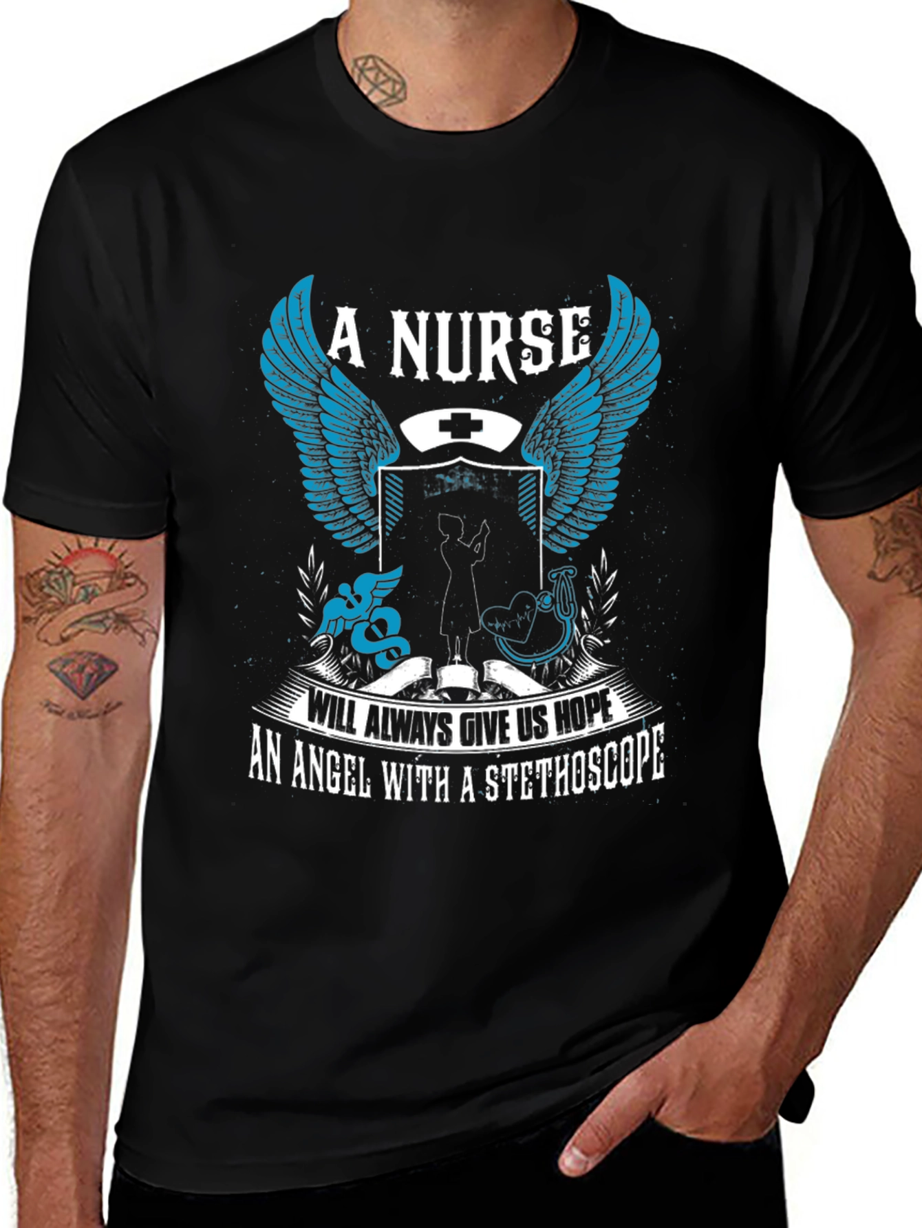 Nurse Angel T-Shirt - Stethoscope Hope Tee