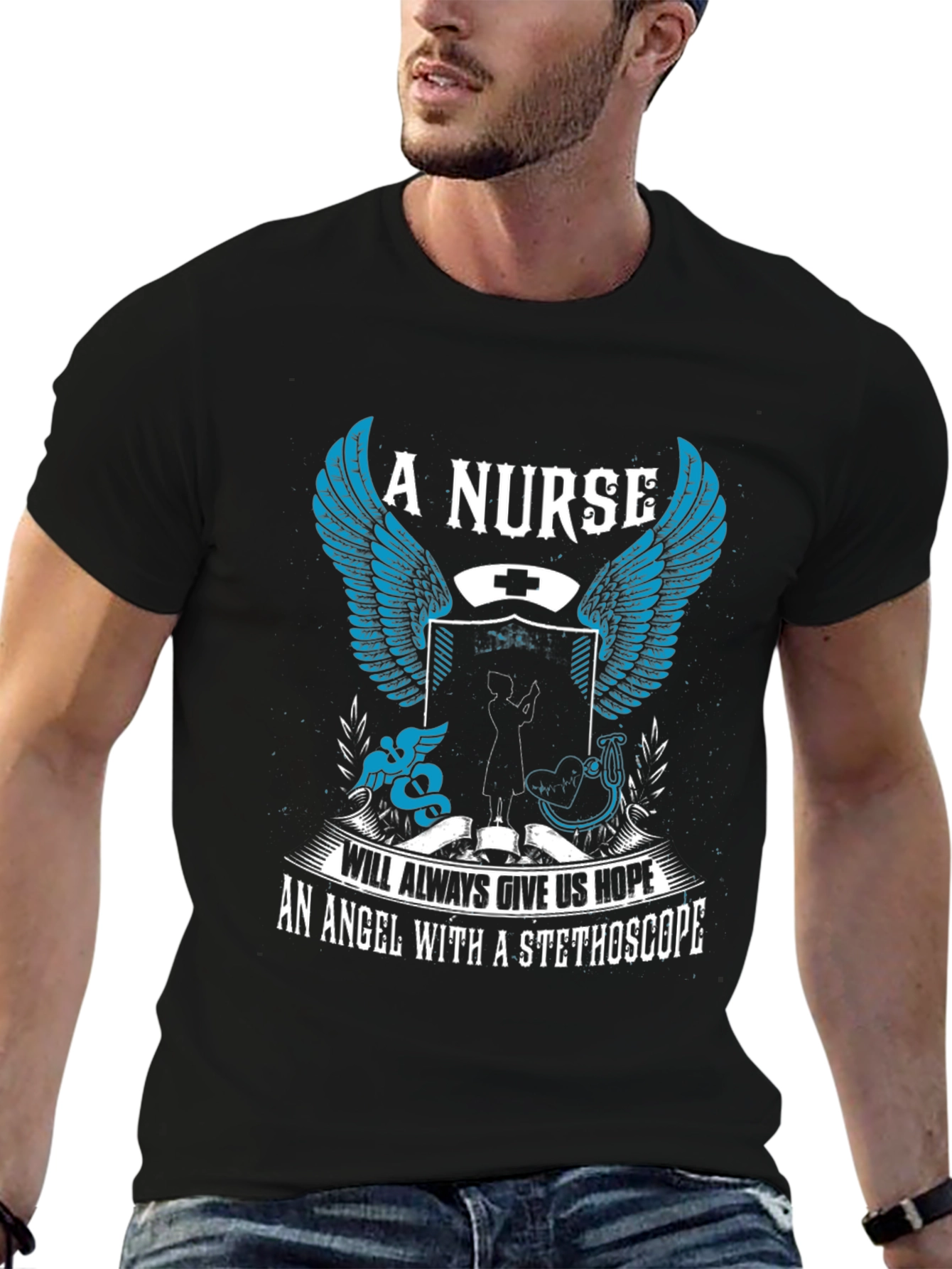 Nurse Angel T-Shirt - Stethoscope Hope Tee