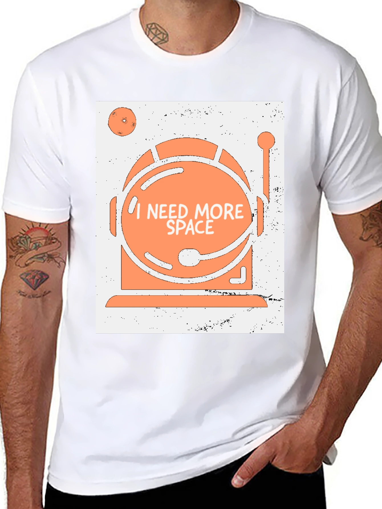 I Need More Space Astronaut Helmet Graphic T-Shirt