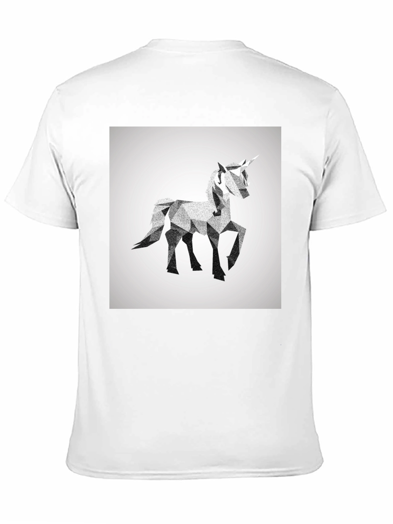Geometric Unicorn Graphic Tee - Black