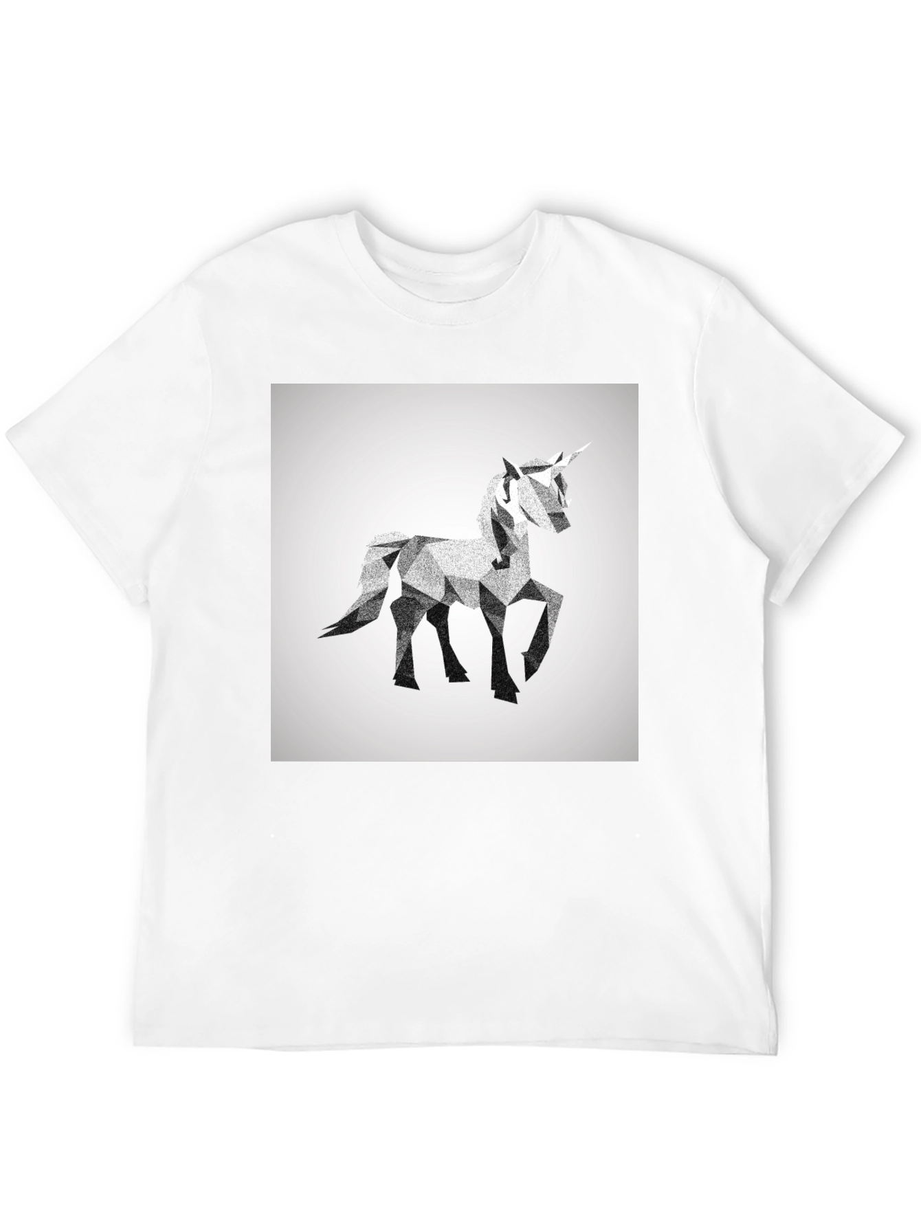 Geometric Unicorn Graphic Tee - Black