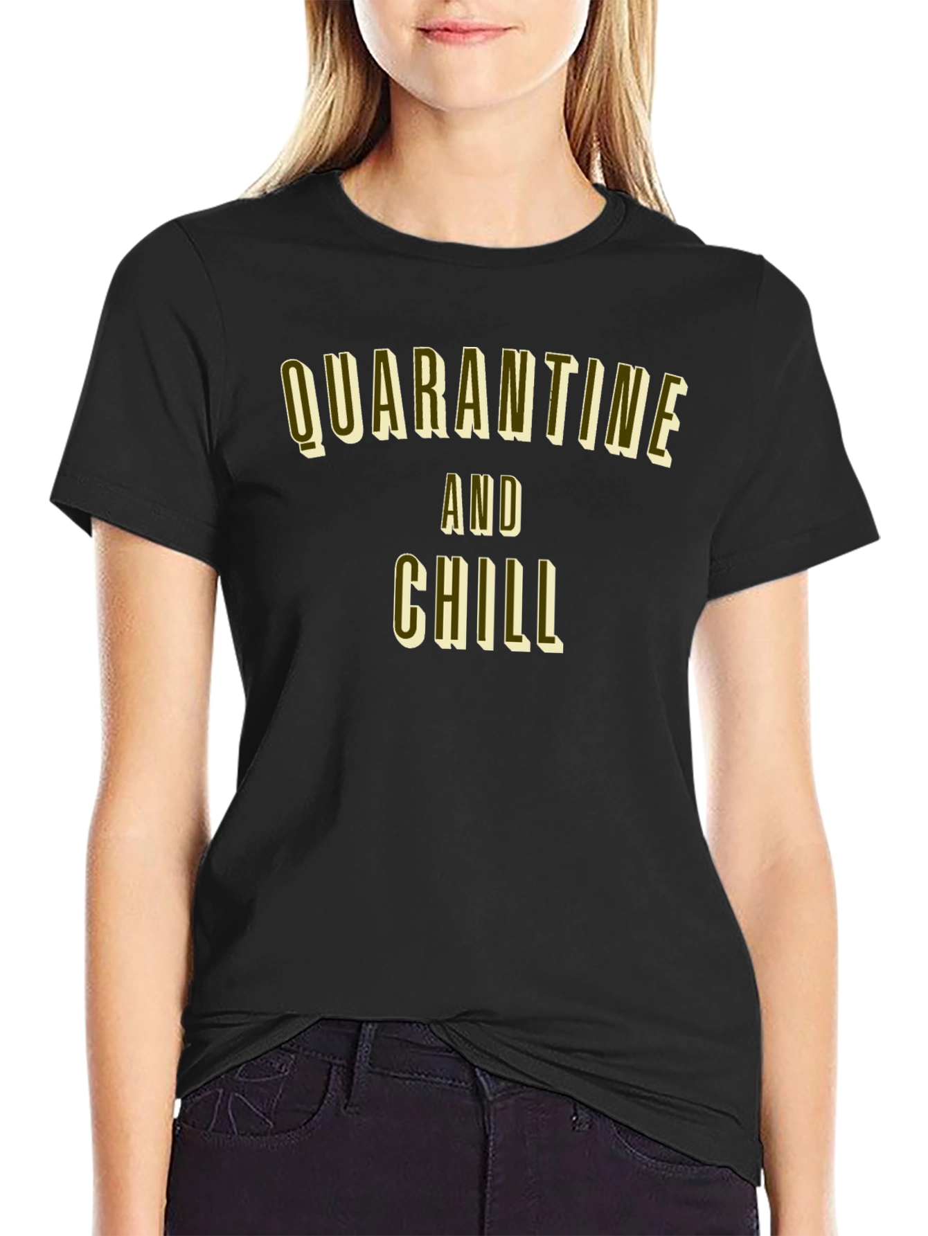 Quarantine and Chill Black Graphic Tee
