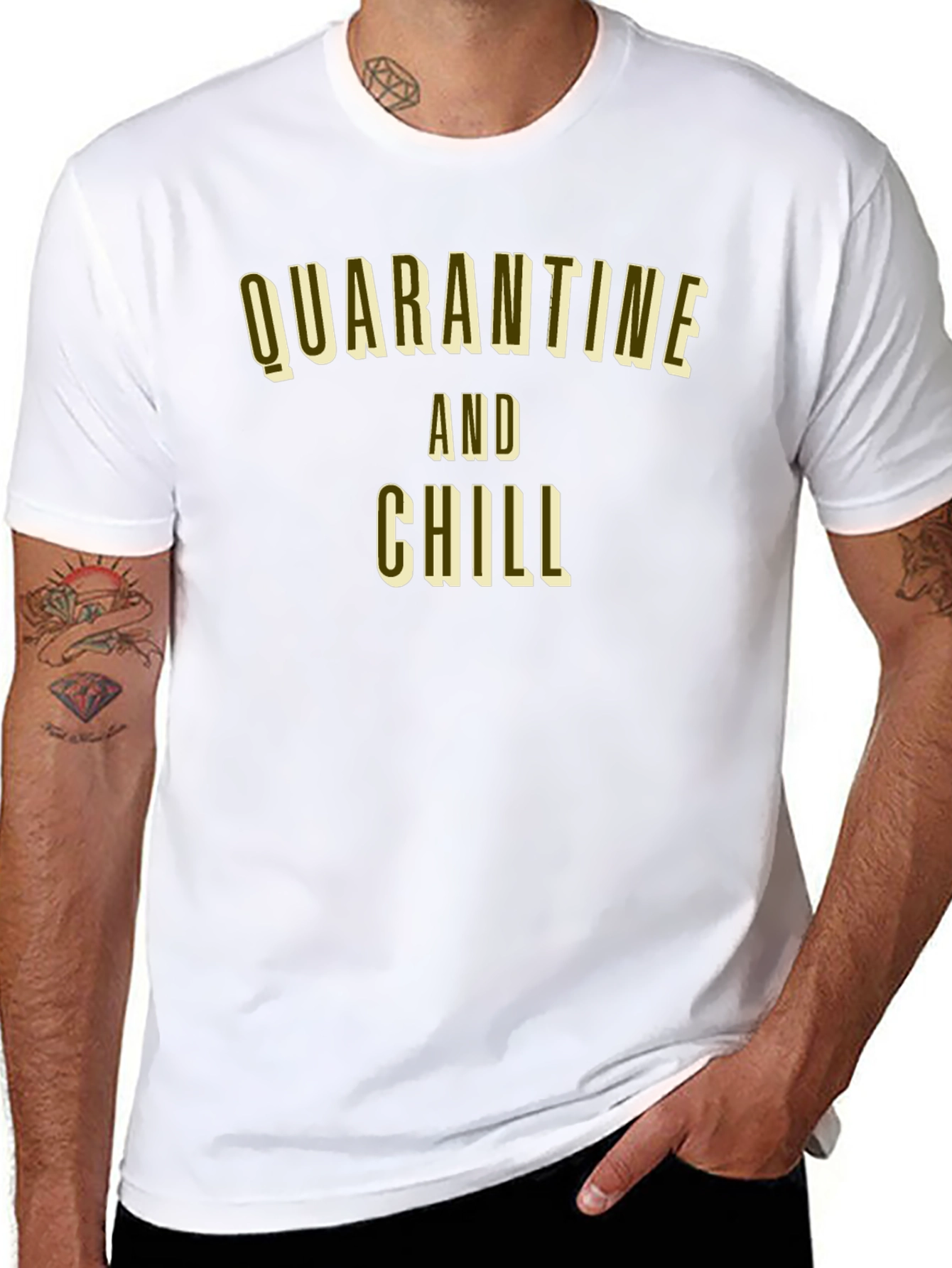 Quarantine and Chill Black Graphic Tee