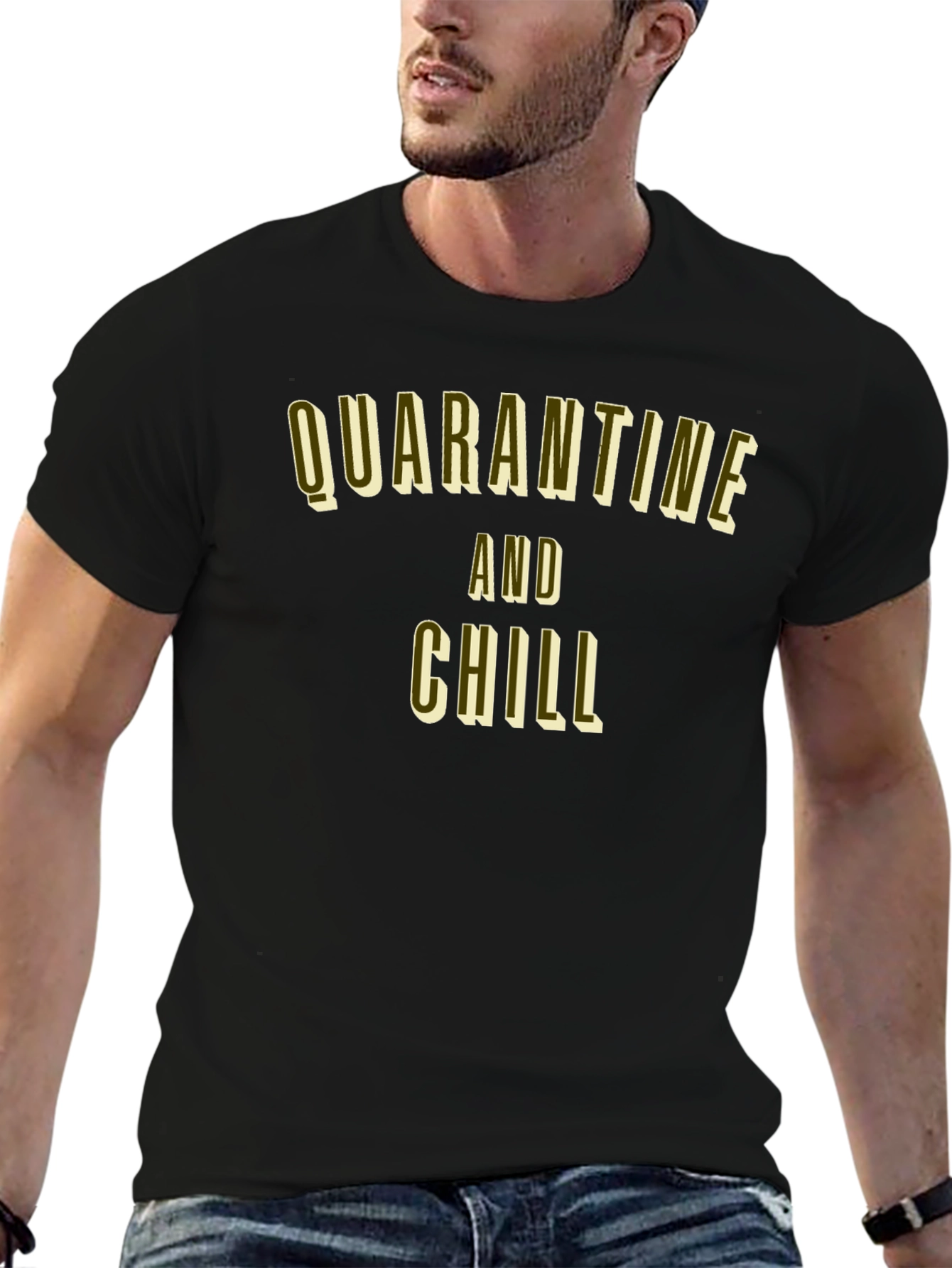 Quarantine and Chill Black Graphic Tee