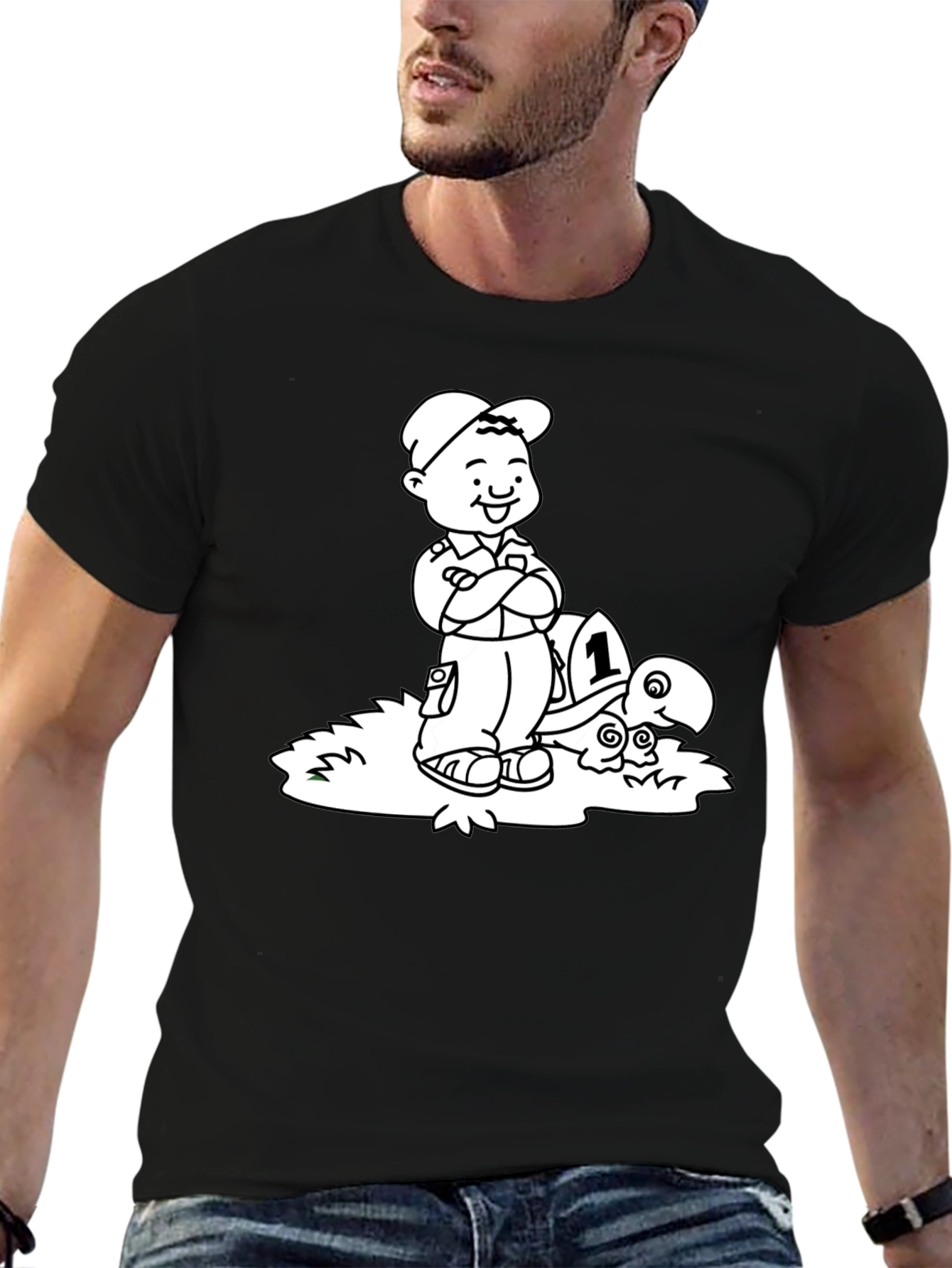 Boy and Turtle Graphic Tee