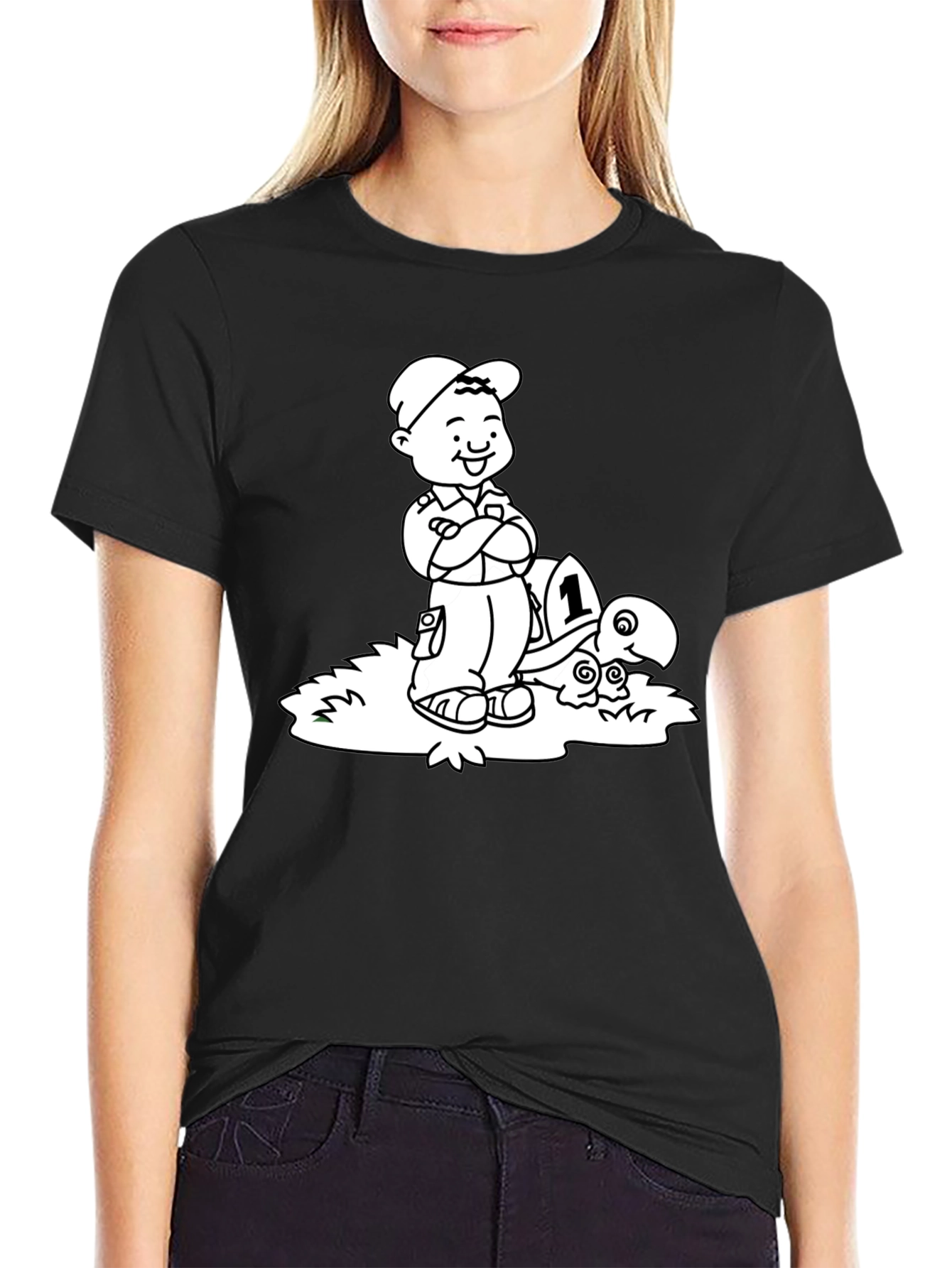 Boy and Turtle Graphic Tee