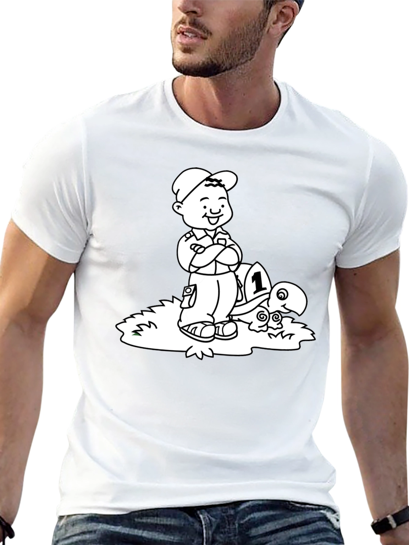 Boy and Turtle Graphic Tee