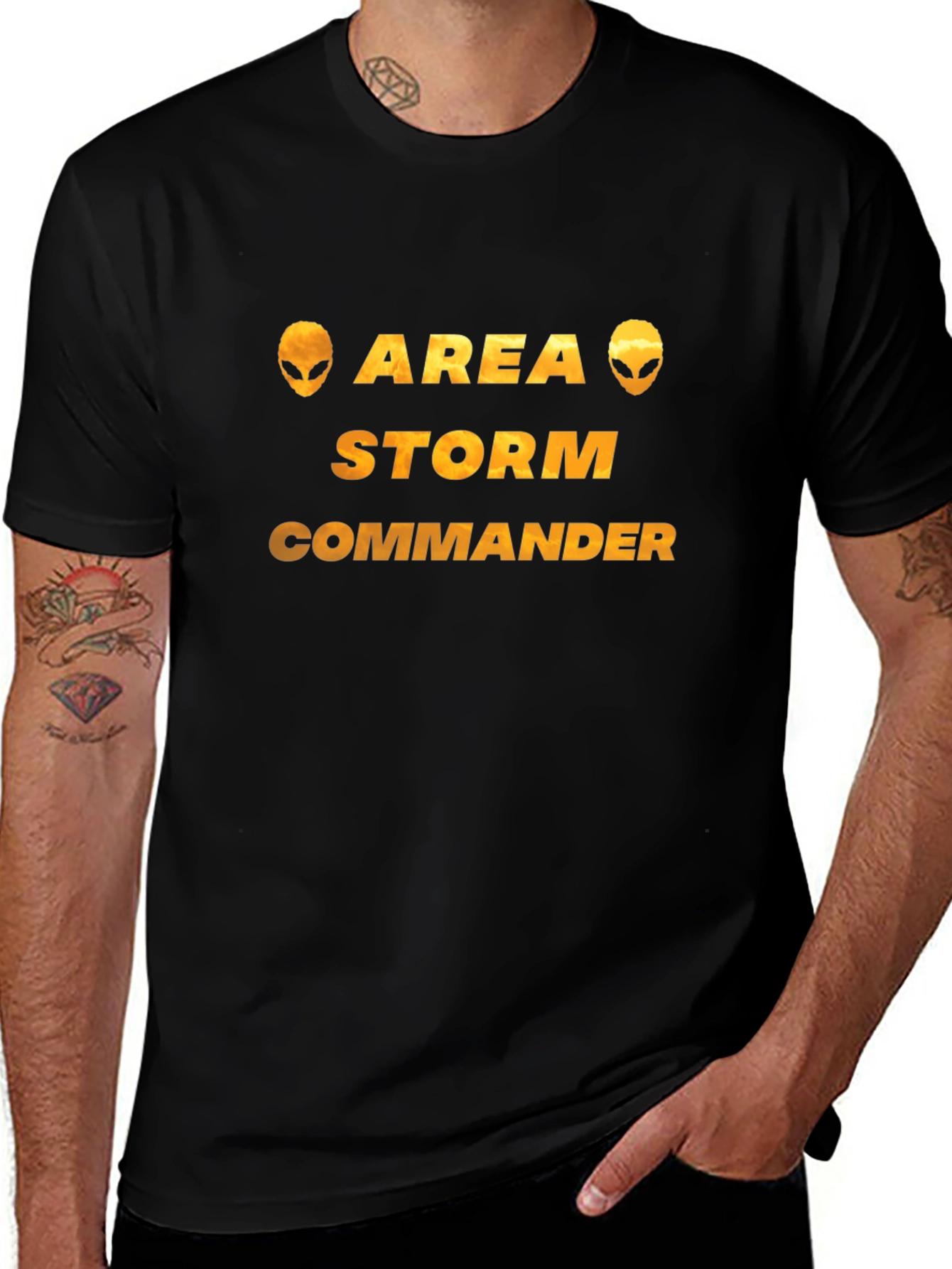 Area Storm Commander Black Graphic T-Shirt