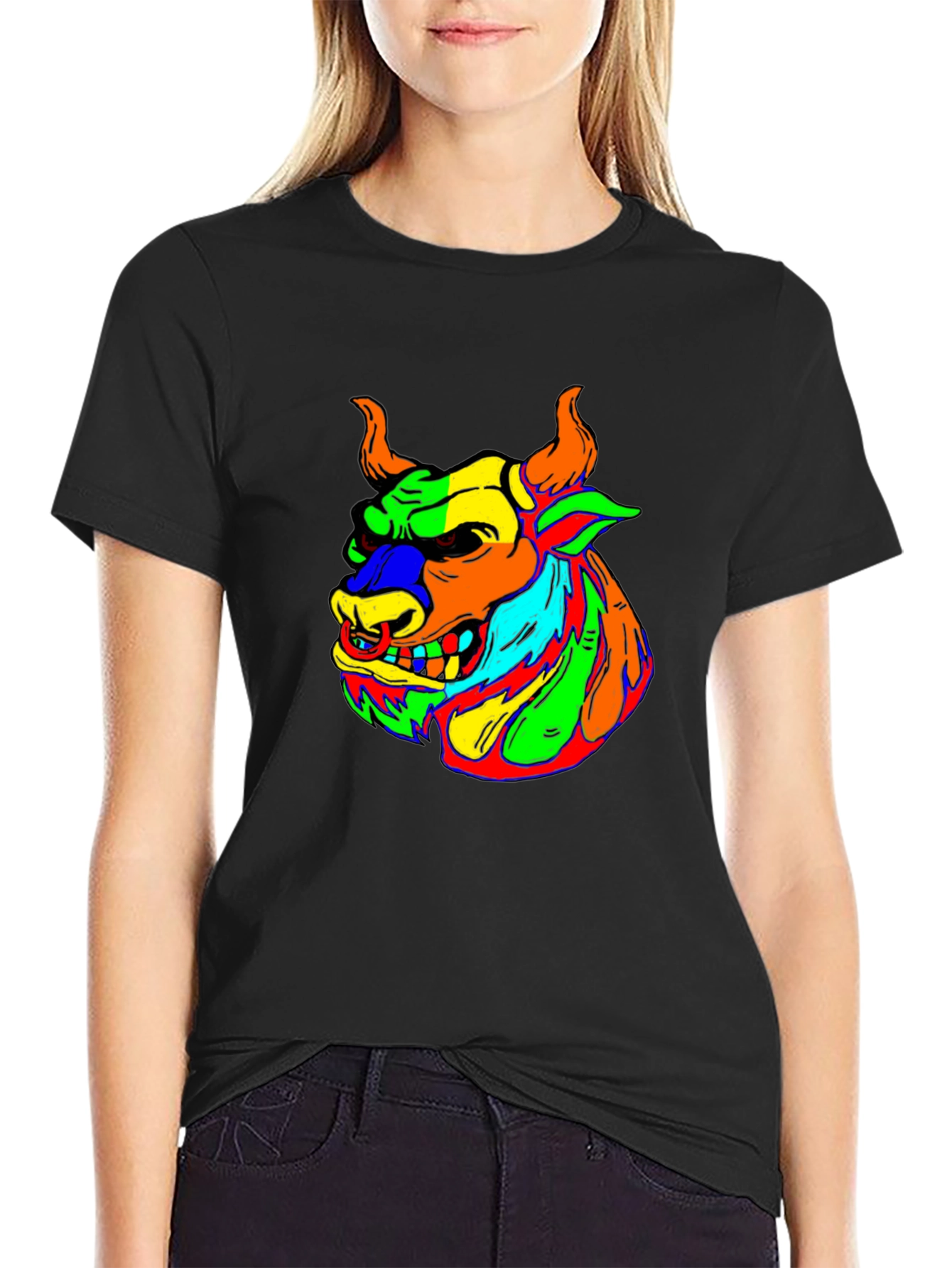 Vibrant Bull Graphic T-Shirt - Bold & Unique Design