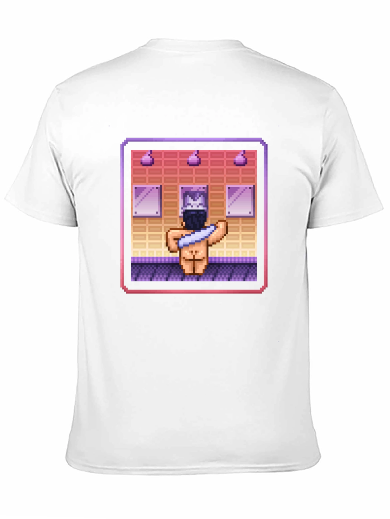 Pixel Art Shower Black T-Shirt