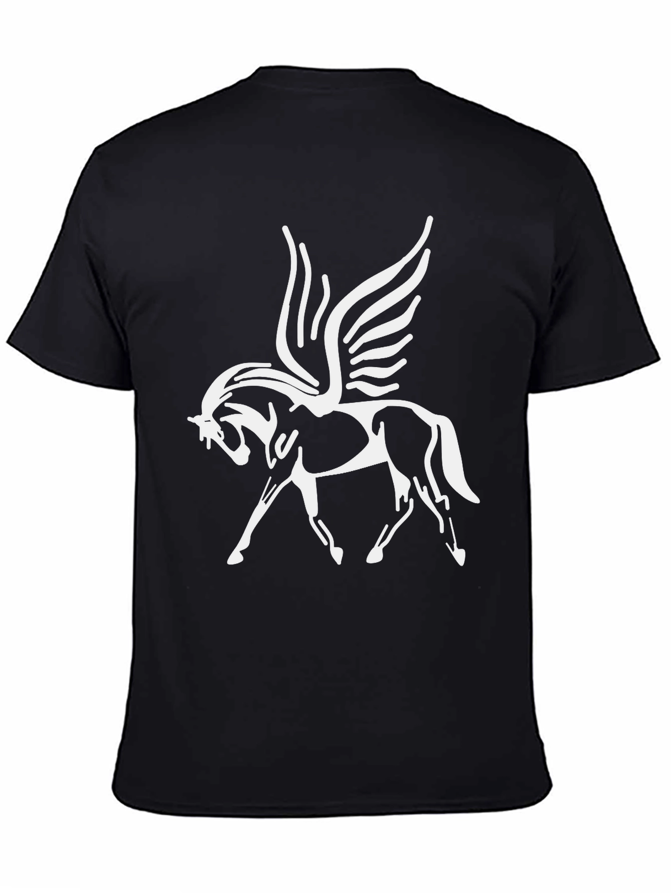 Pegasus Graphic Tee - Black Cotton T-Shirt