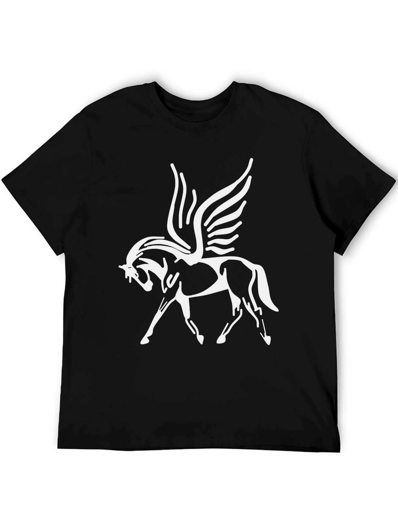 Pegasus Graphic Tee - Black Cotton T-Shirt