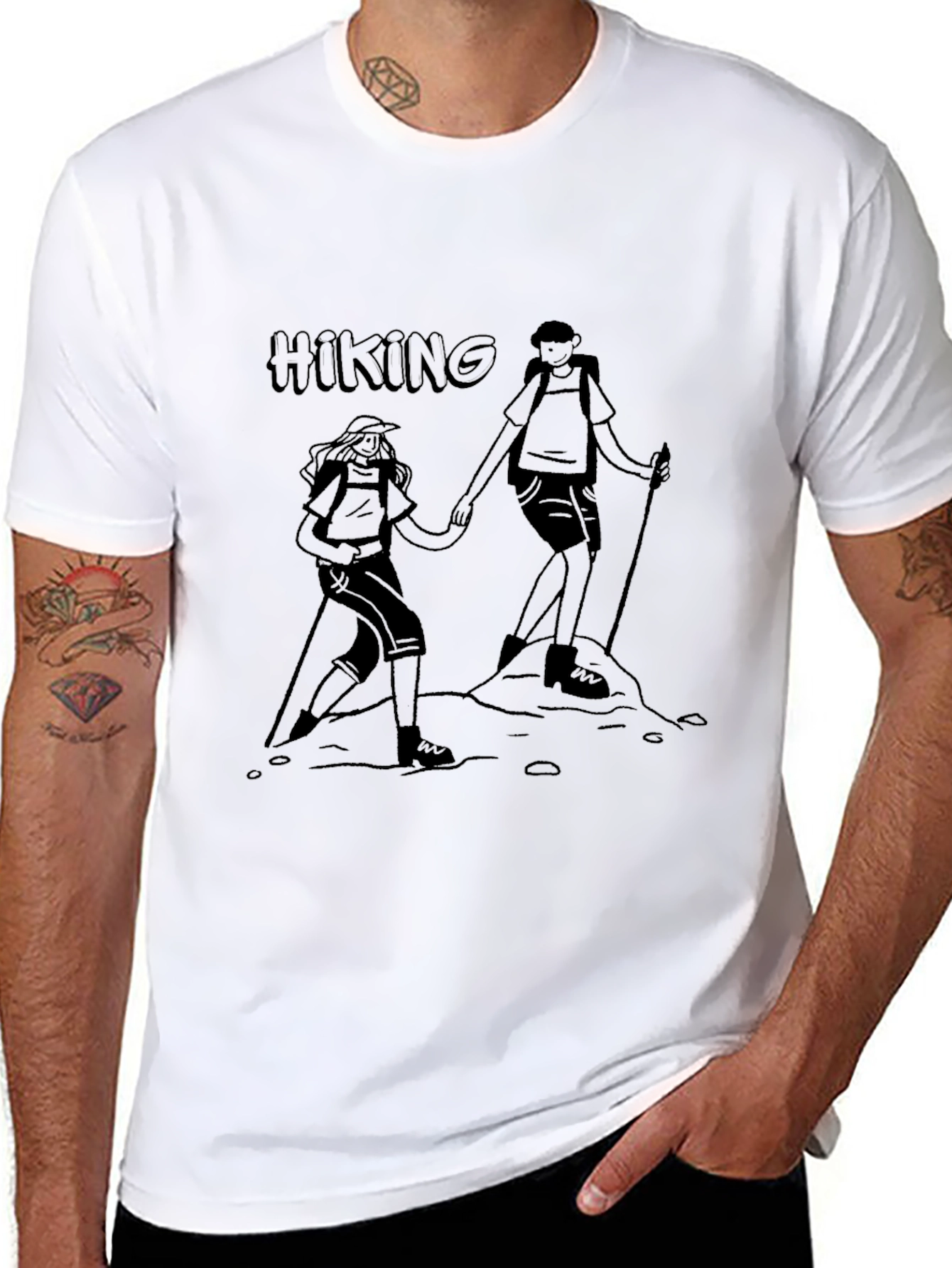 Hiking Adventure Black Graphic Tee