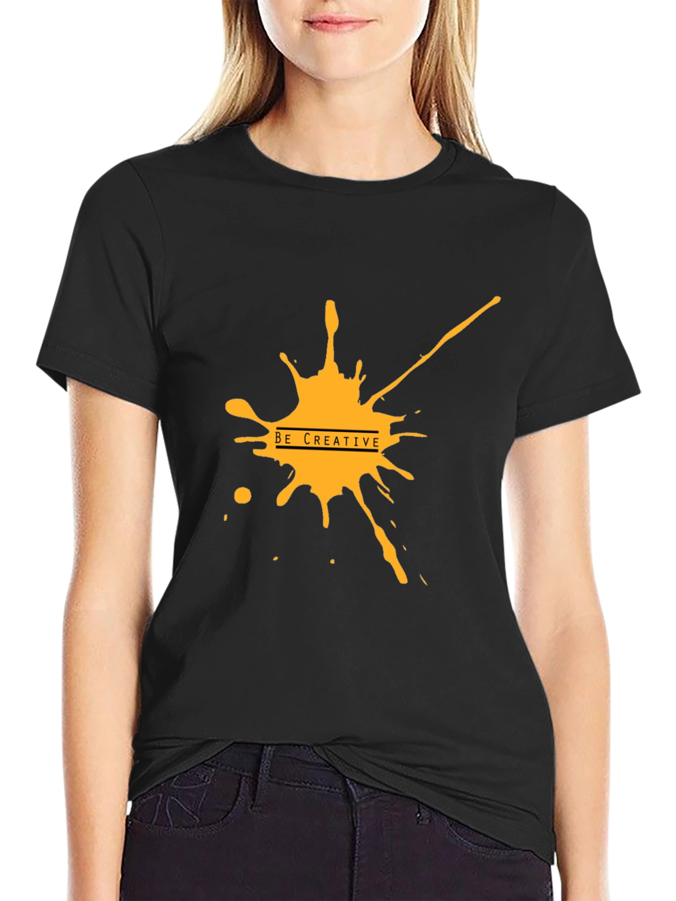 Creative Splash Graphic Black Tee