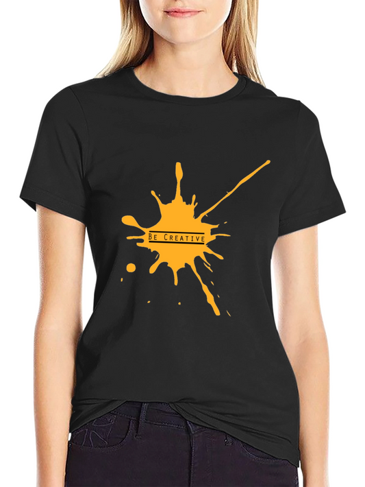Creative Splash Graphic Black Tee