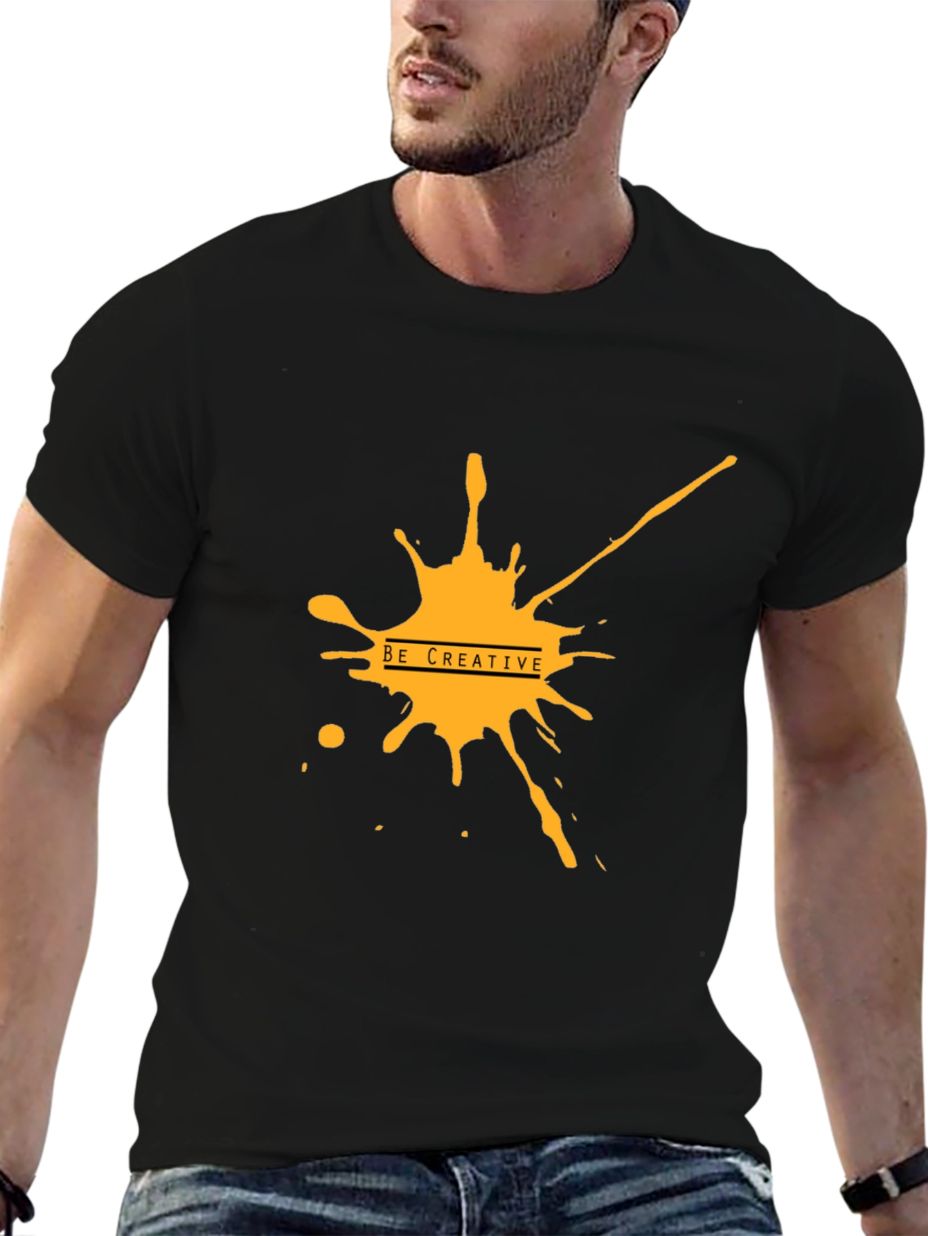 Creative Splash Graphic Black Tee