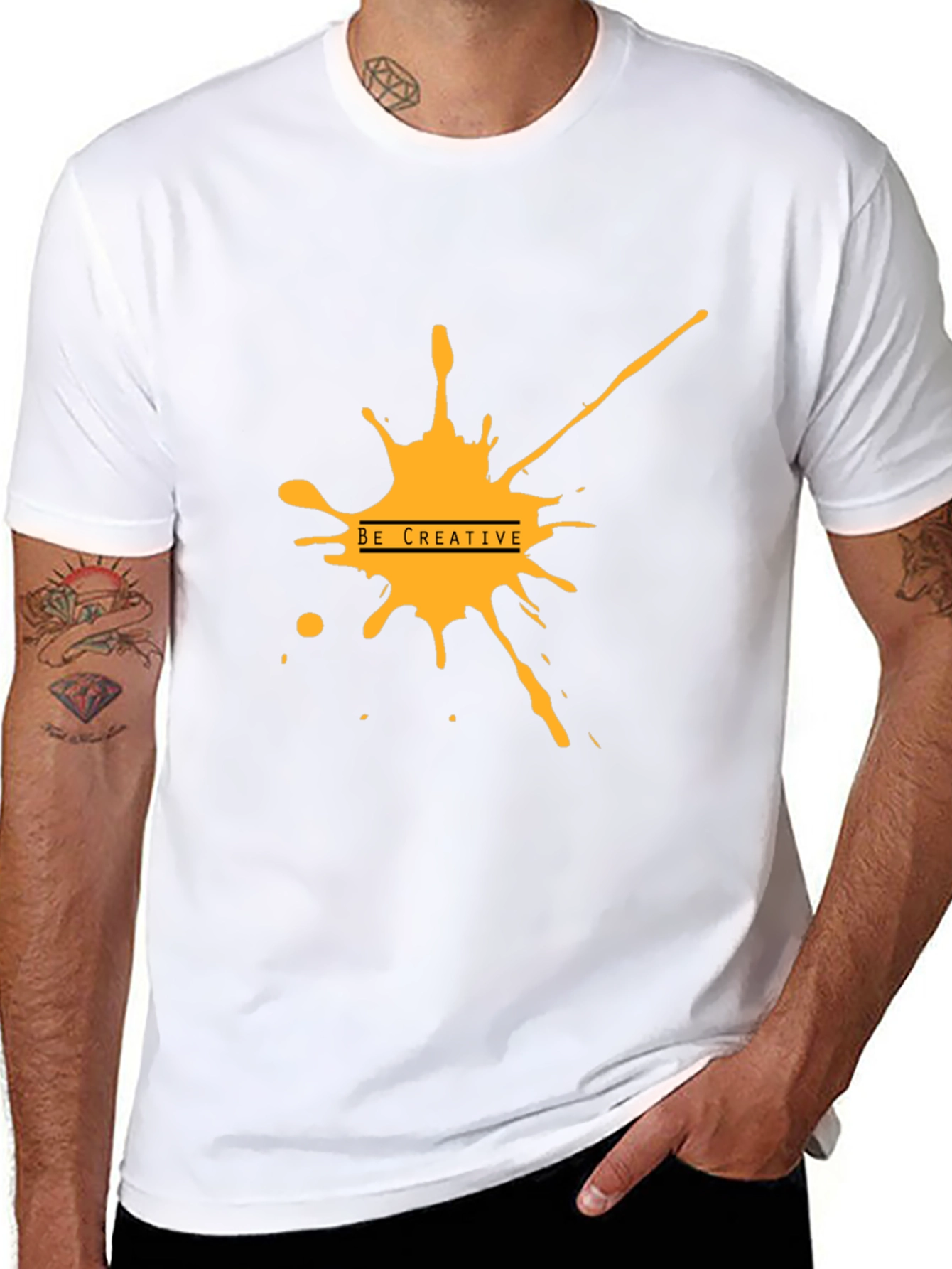 Creative Splash Graphic Black Tee