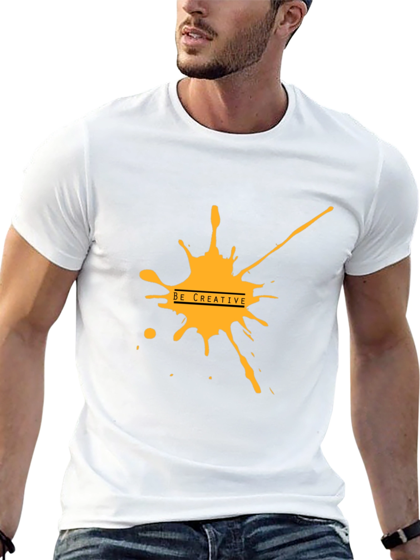 Creative Splash Graphic Black Tee