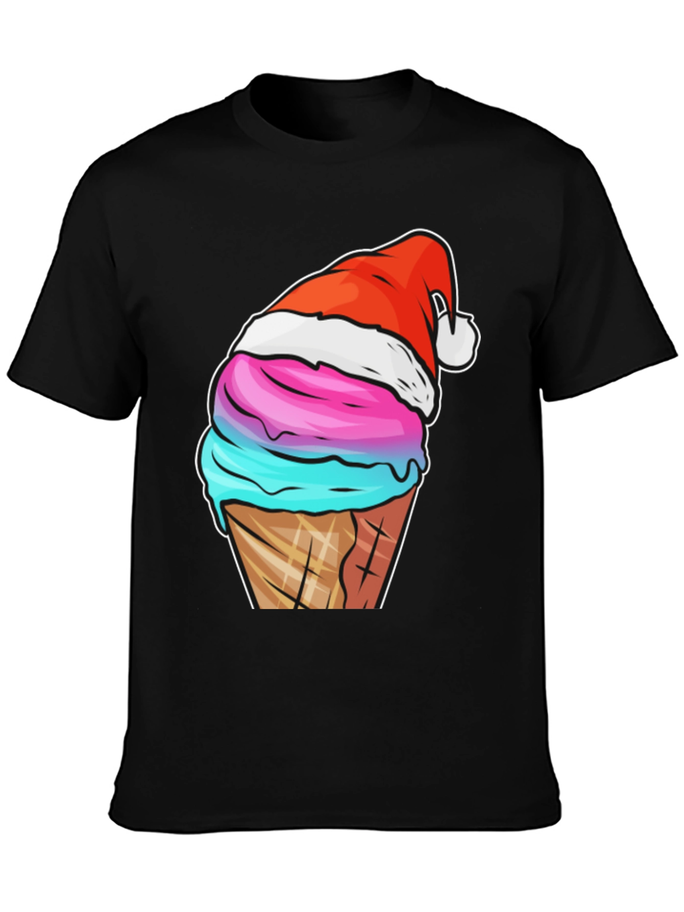 Festive Ice Cream Cone Tee - Holiday Novelty Shirt