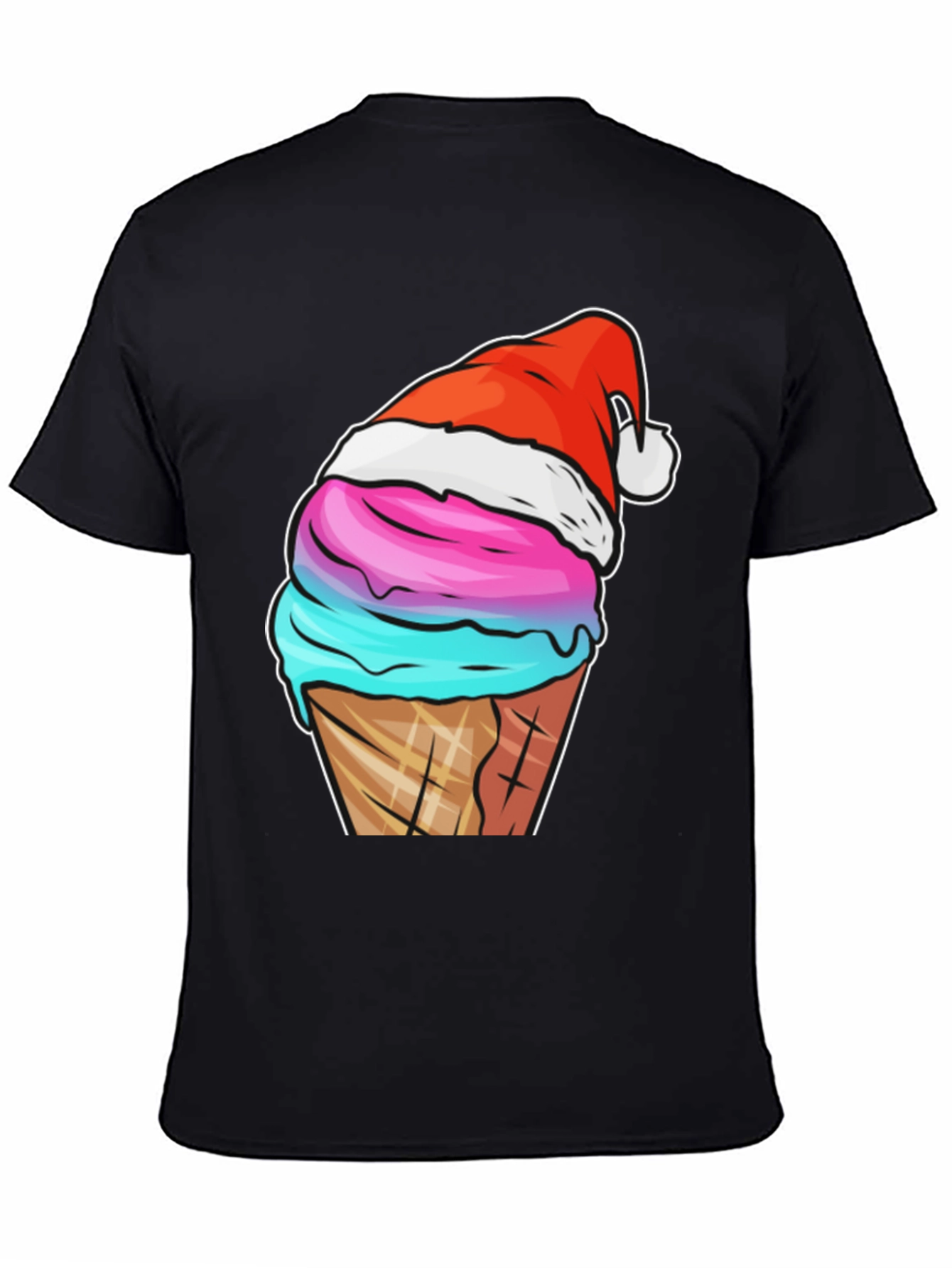 Festive Ice Cream Cone Tee - Holiday Novelty Shirt