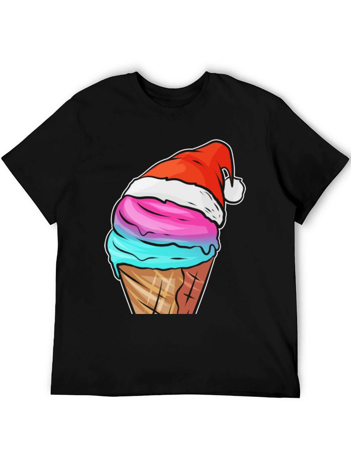 Festive Ice Cream Cone Tee - Holiday Novelty Shirt