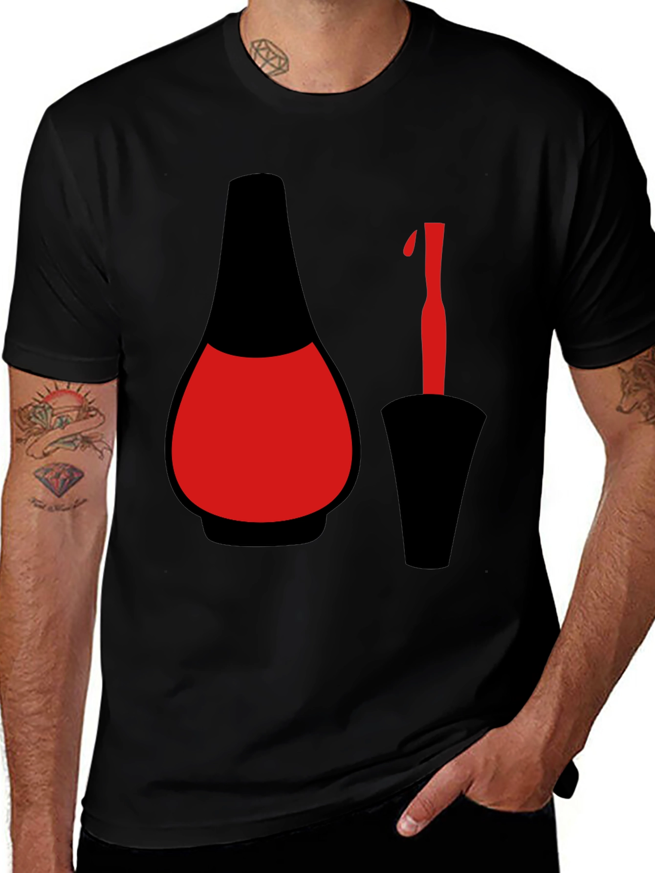 Nail Polish Graphic Tee - Black T-Shirt