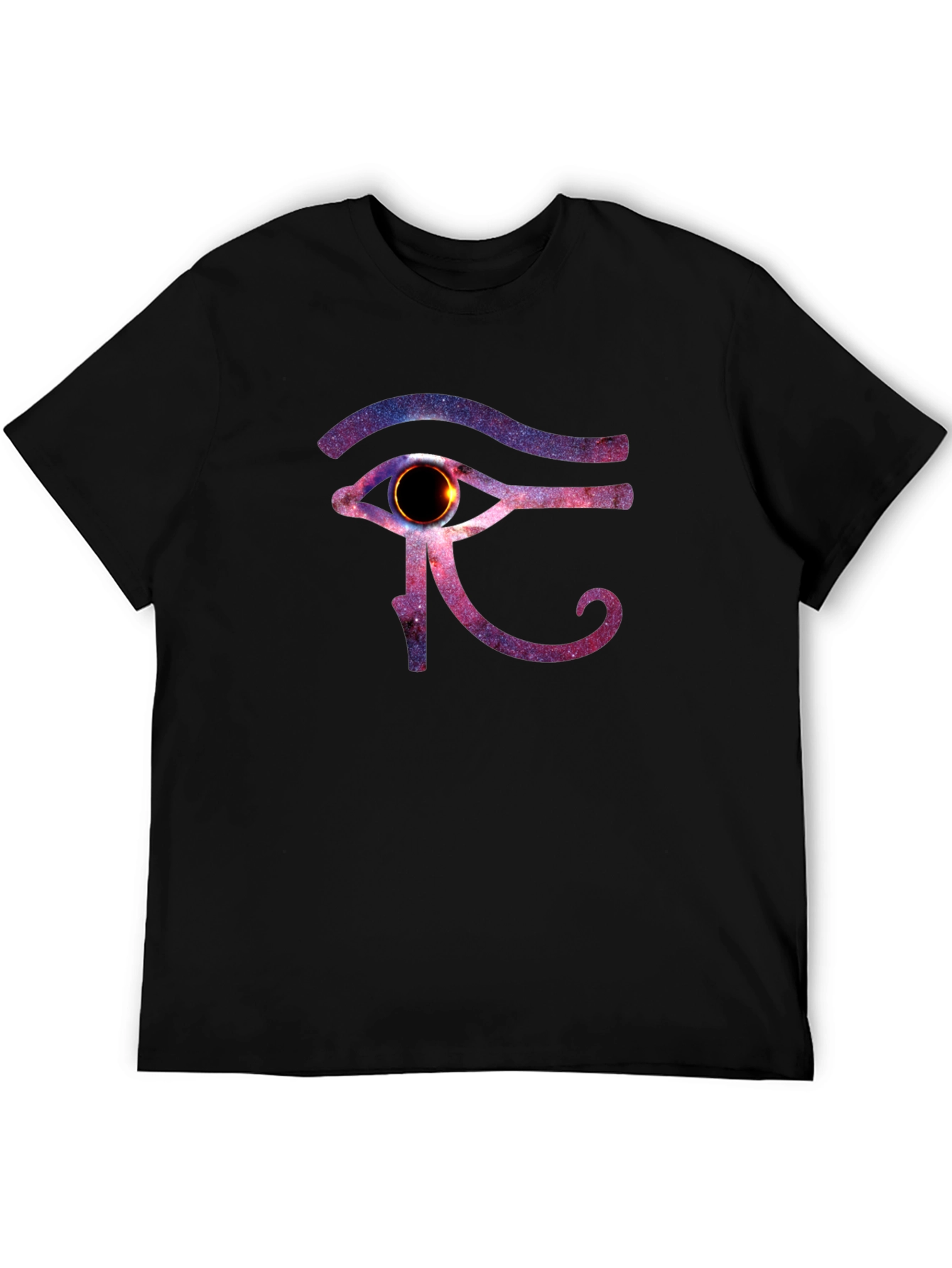 Eye of Ra Galaxy Print Black T-Shirt