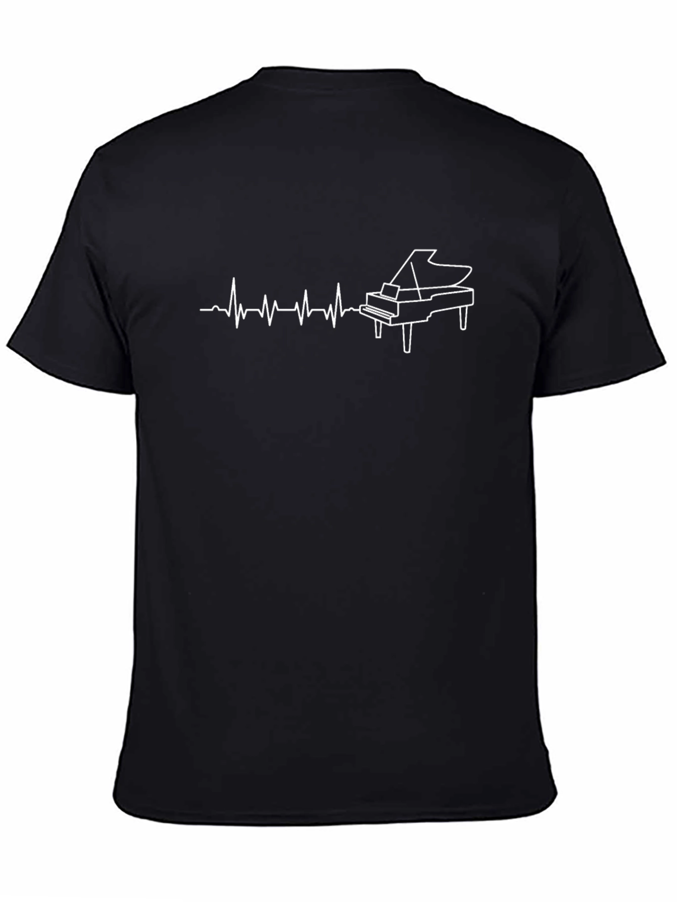 Piano Heartbeat Graphic Tee - Music Lover T-Shirt